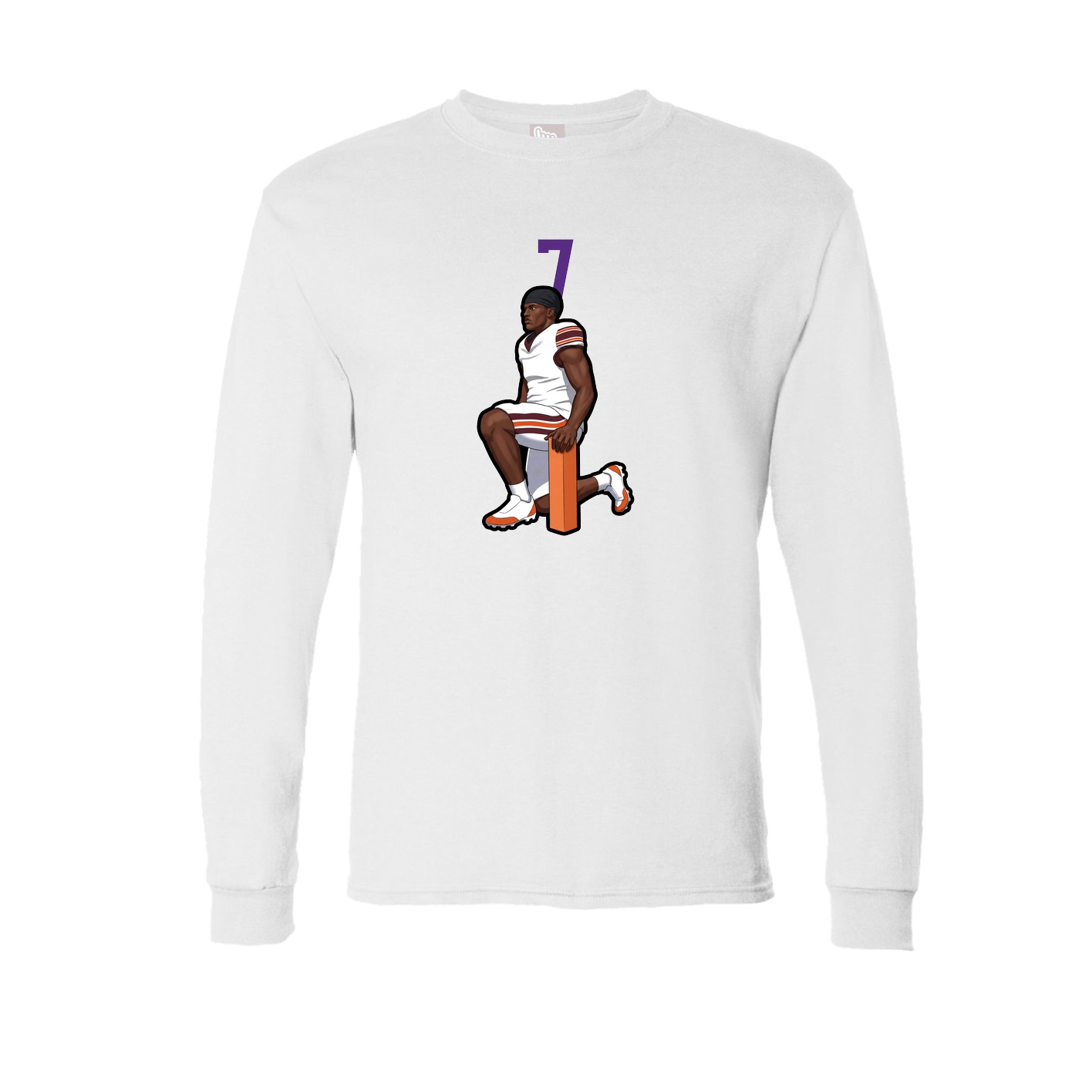 Long Sleeve Tee — Number Top in White