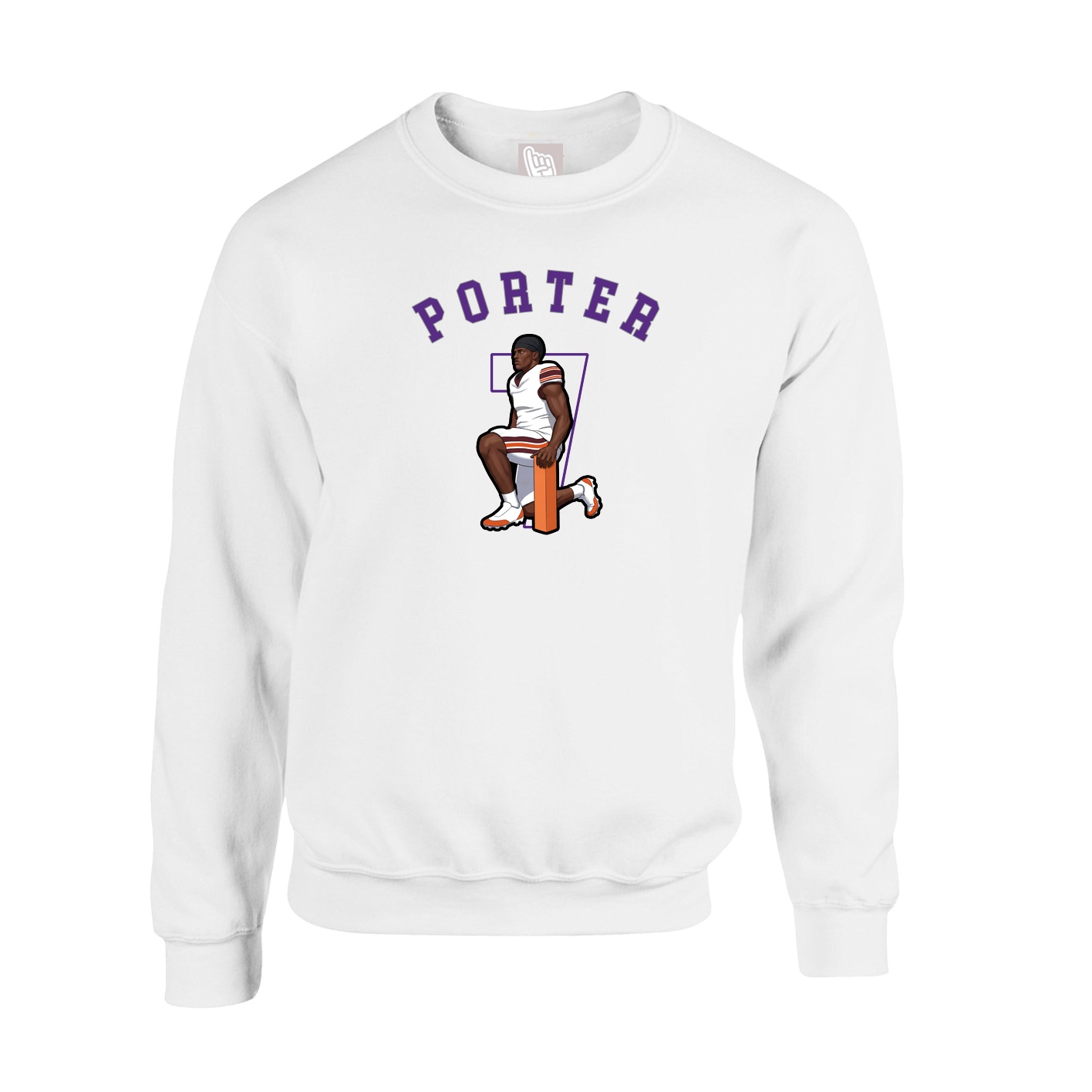 Fleece Crew — Shirsey Arch in White