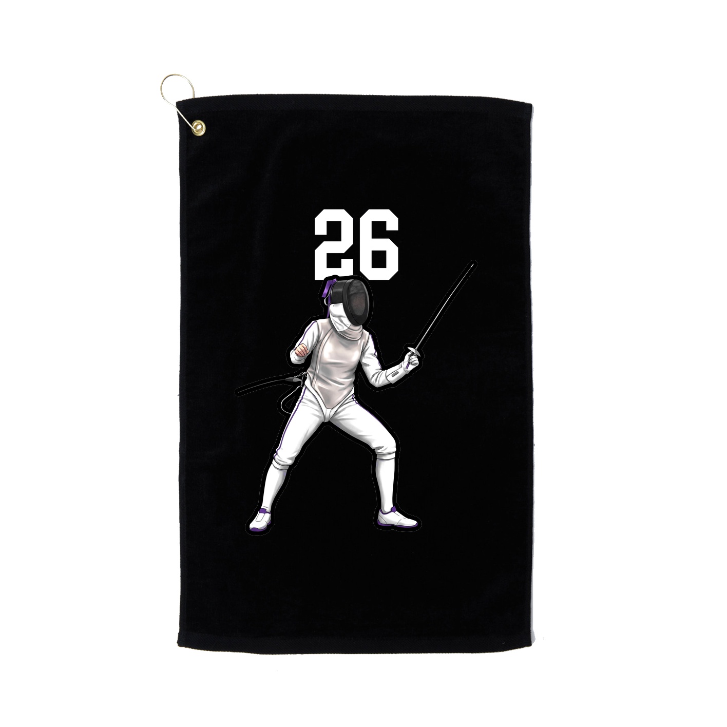 Golf Towel — Number Top in Black