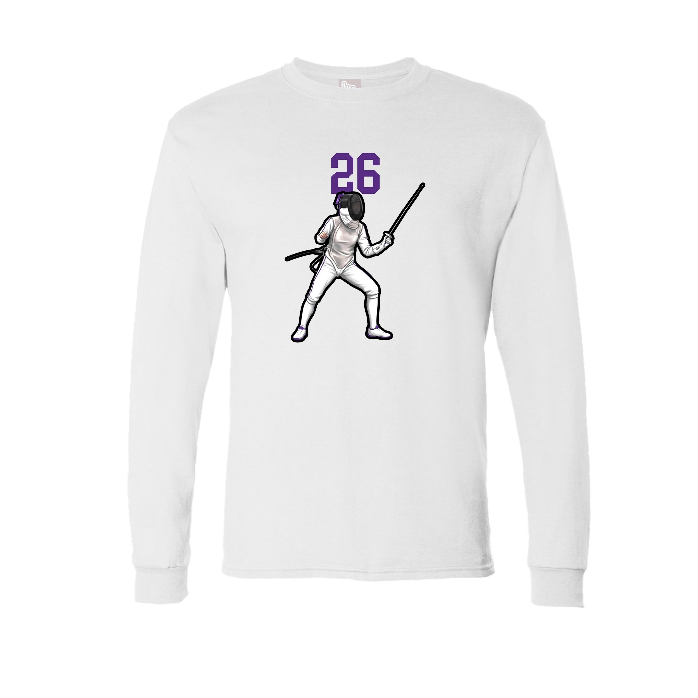 Long Sleeve Tee — Number Top in White