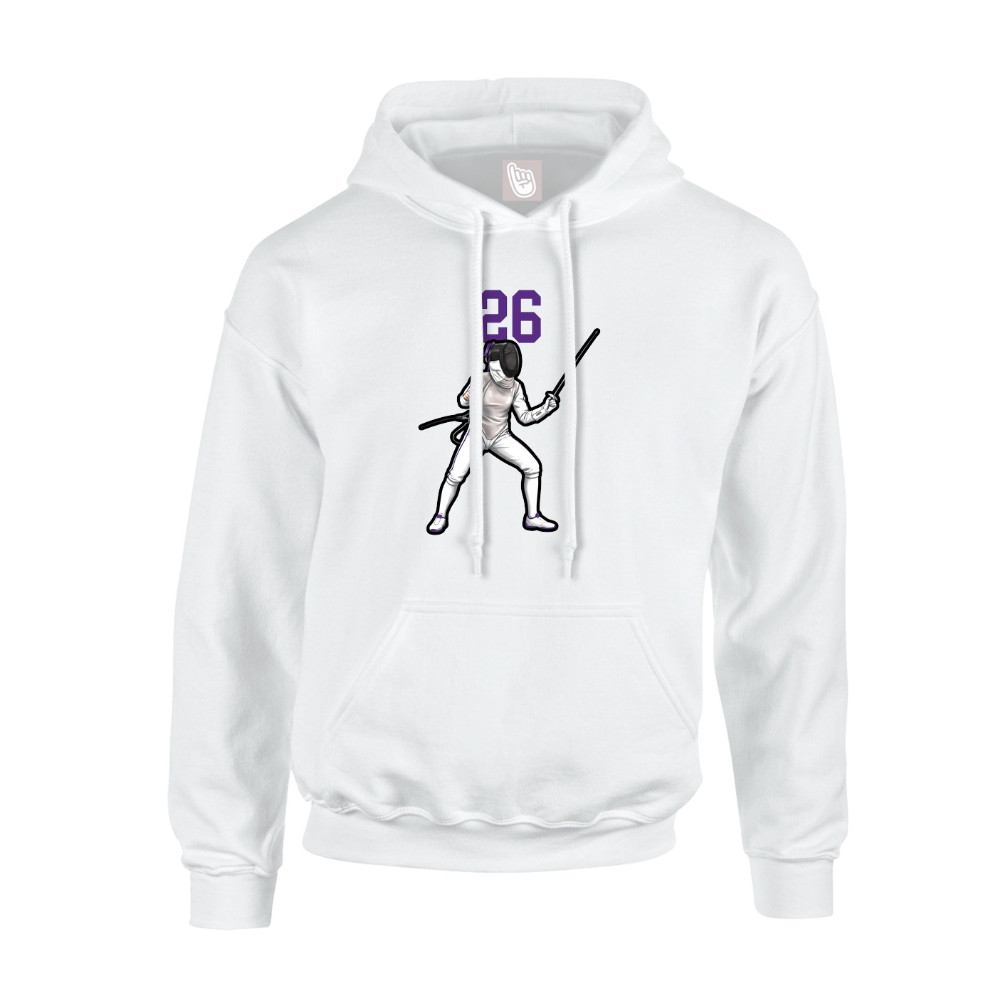 Hoodie — Number Top in White