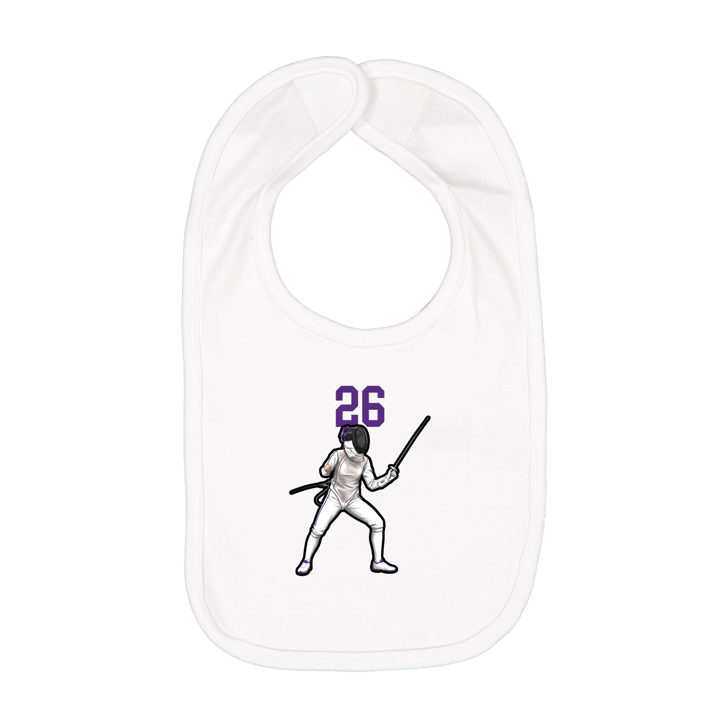 Infant Bib — Number Top in White