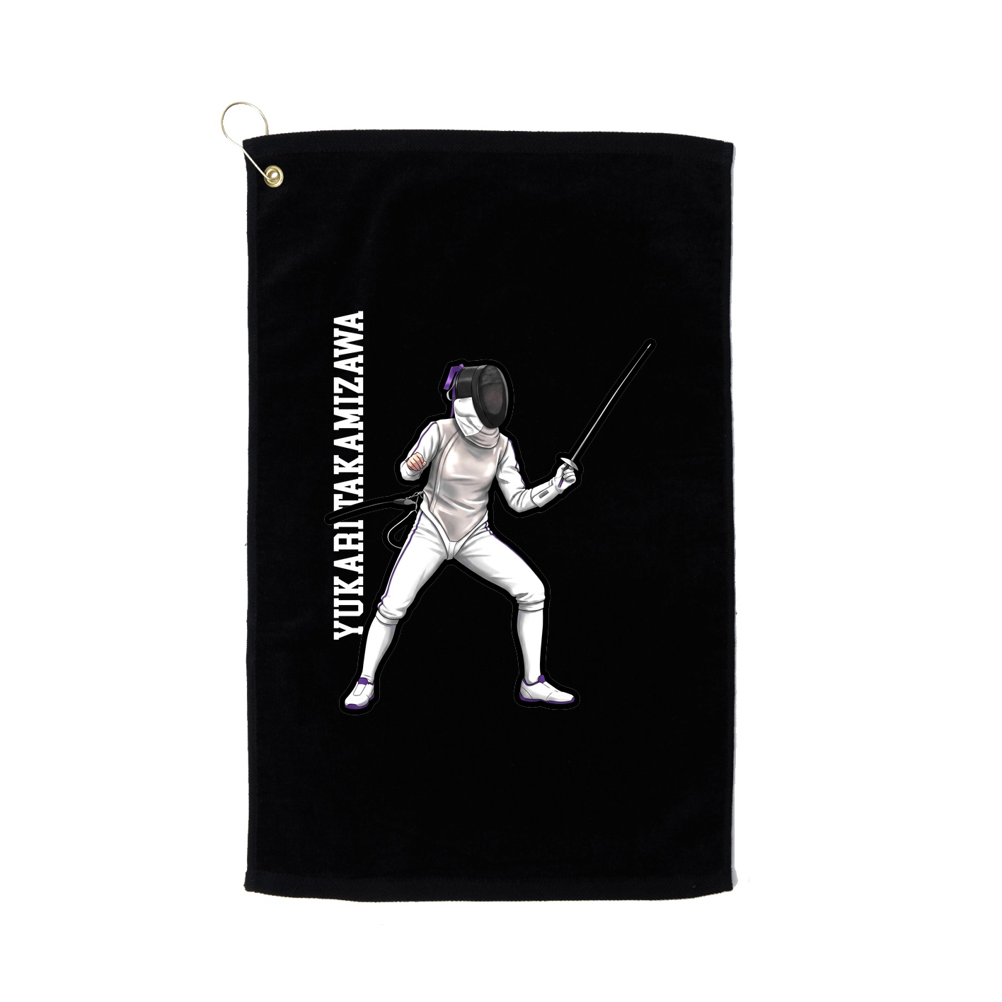 Golf Towel — Name Vertical in Black