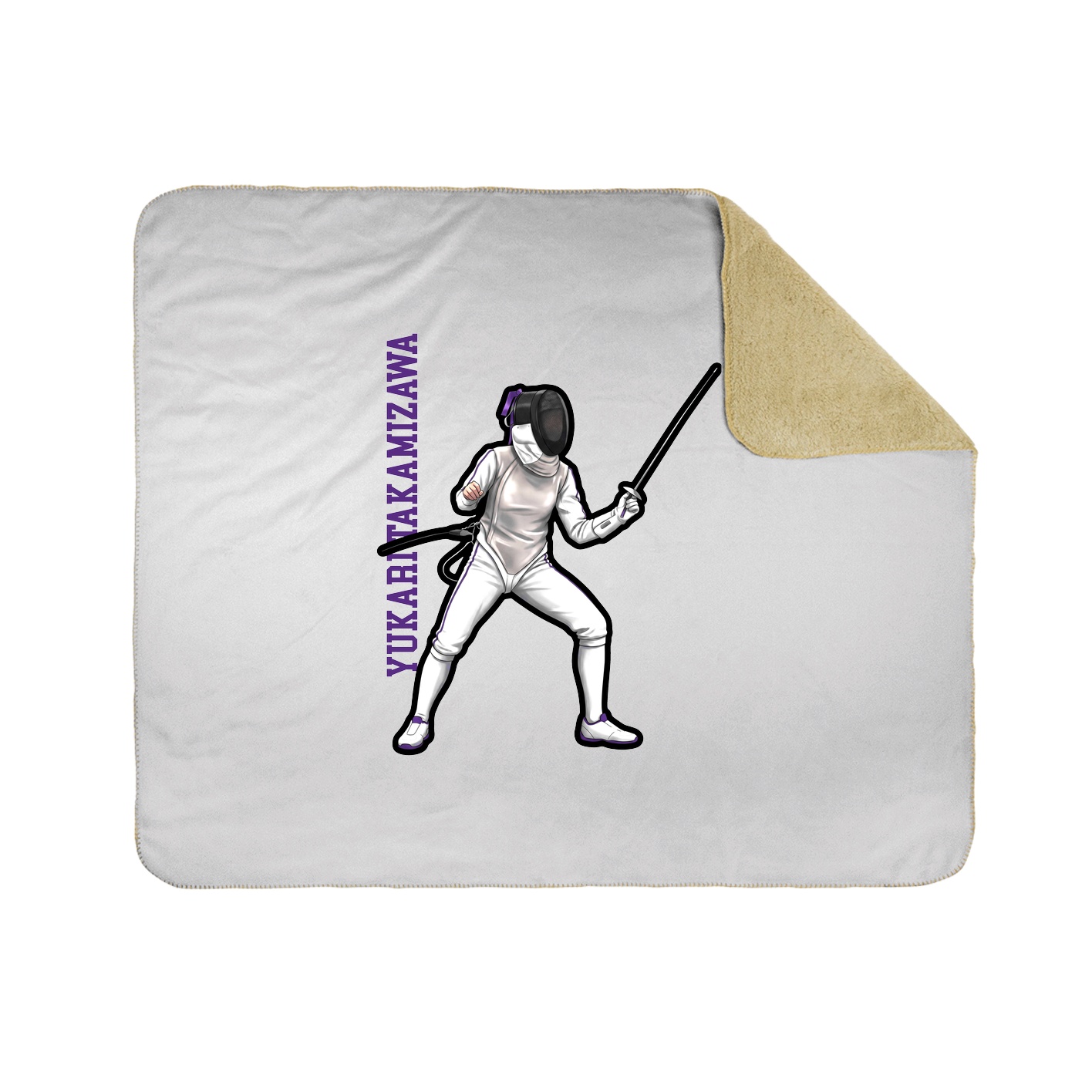 Throw Blanket — Name Vertical in White