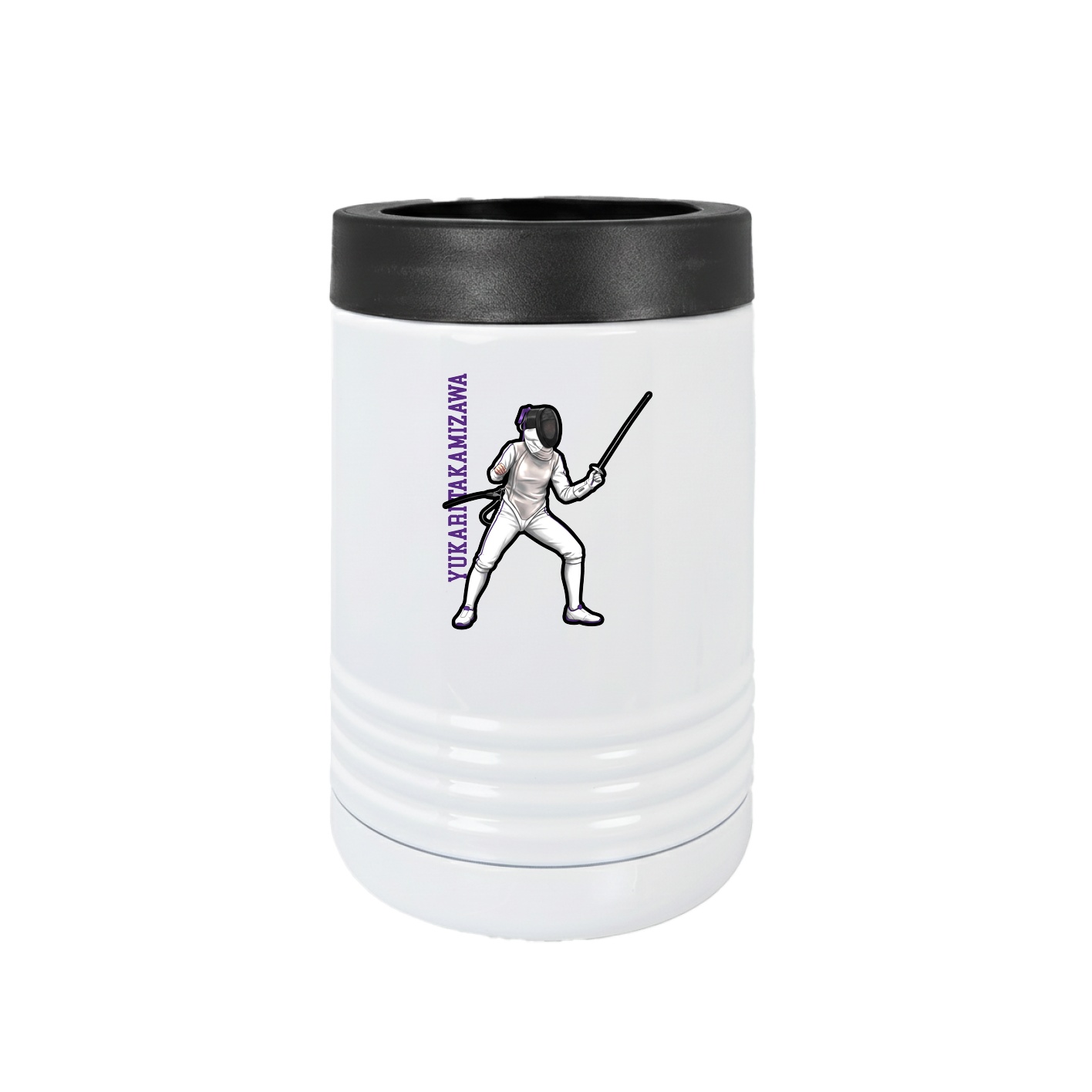 Beverage Holder — Name Vertical in White