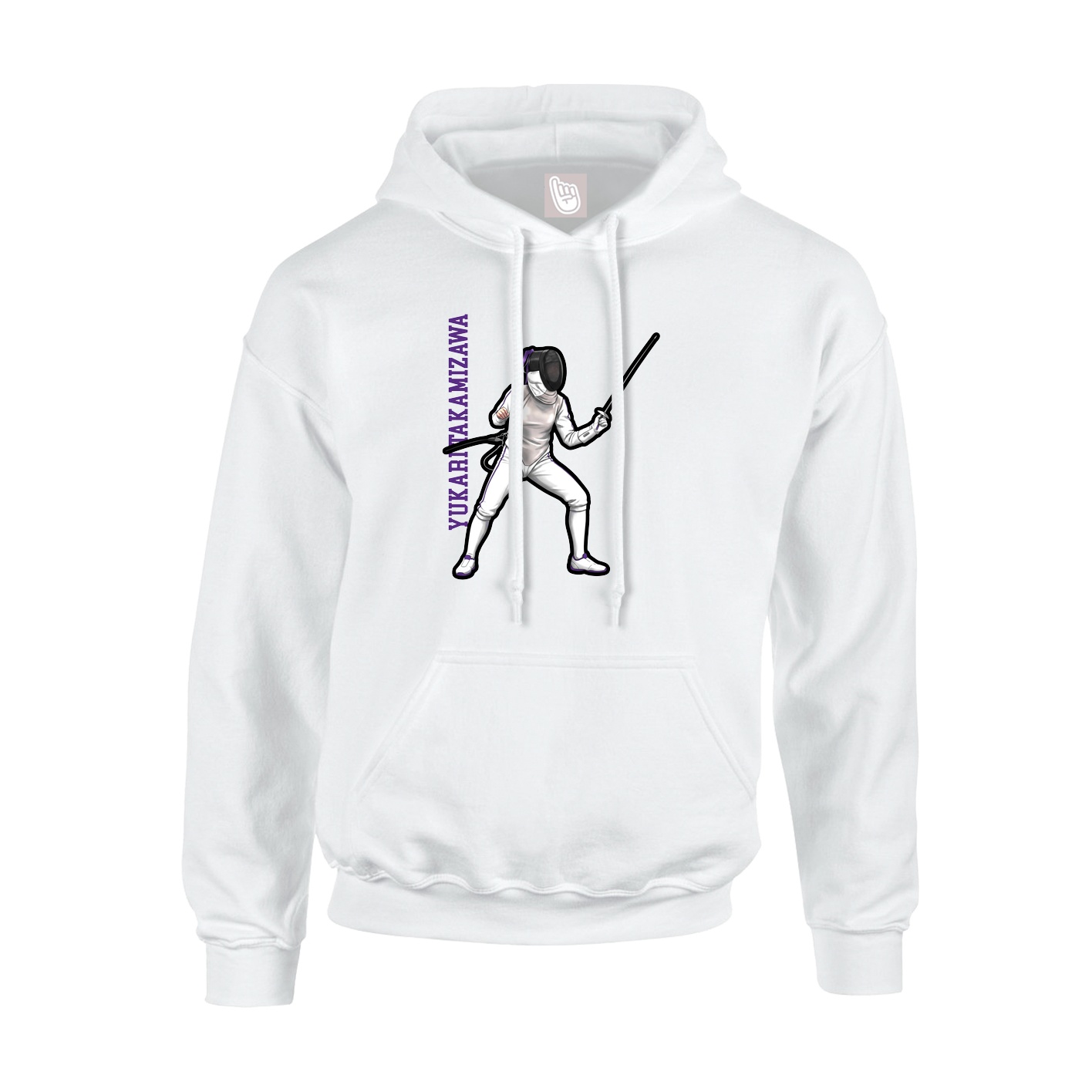Hoodie — Name Vertical in White