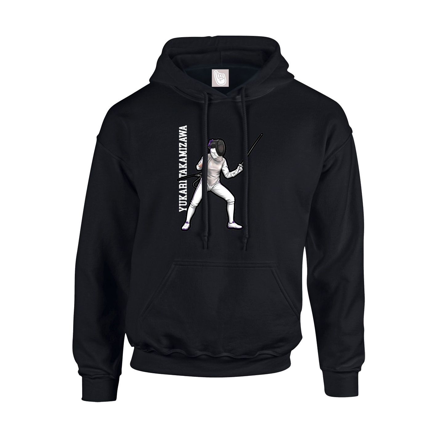 Youth Hoodie — Name Vertical in Black