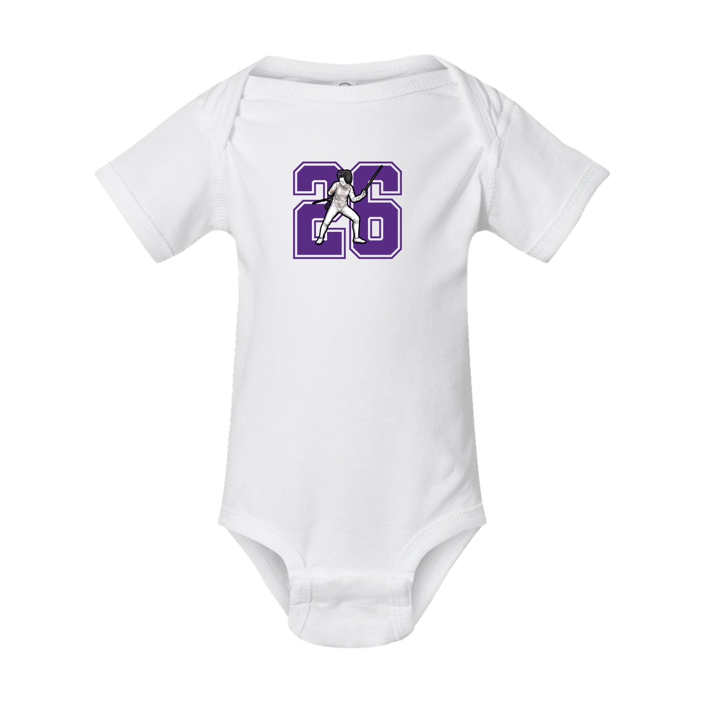Baby Onesie — Number in White
