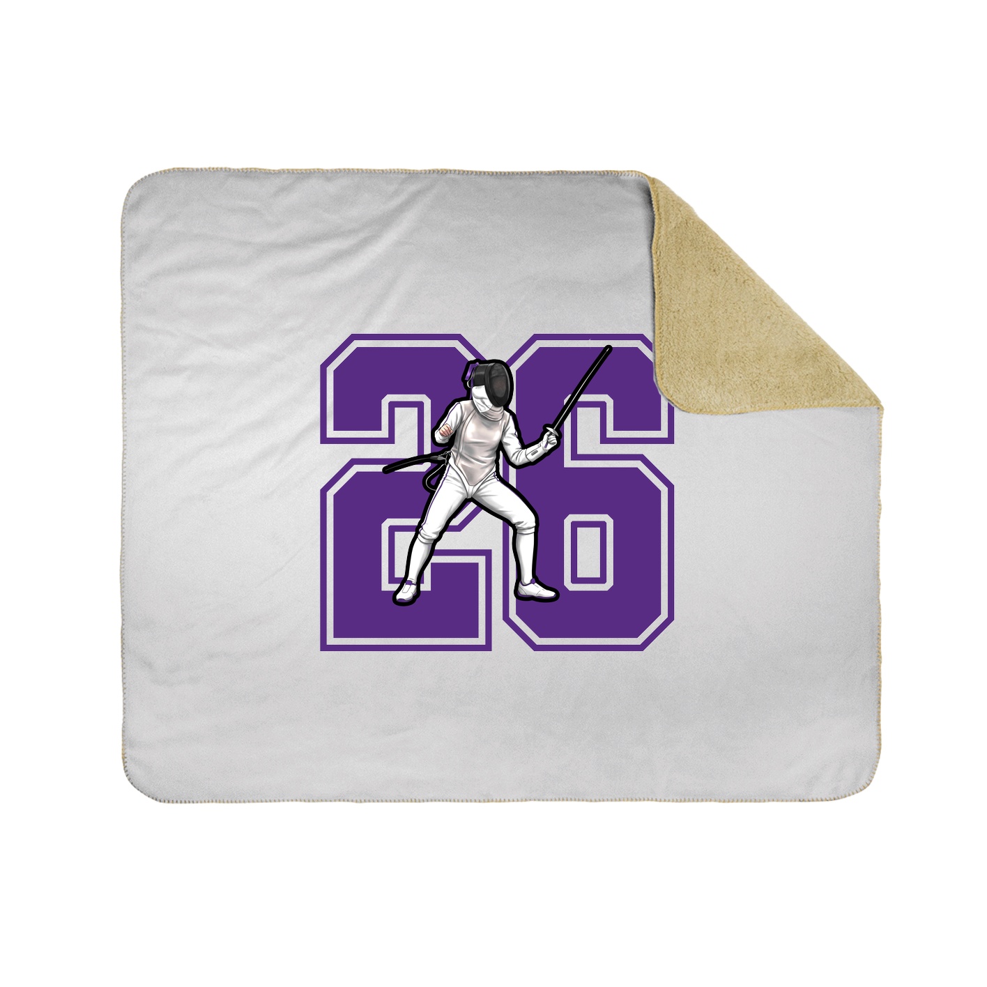 Throw Blanket — Number in White