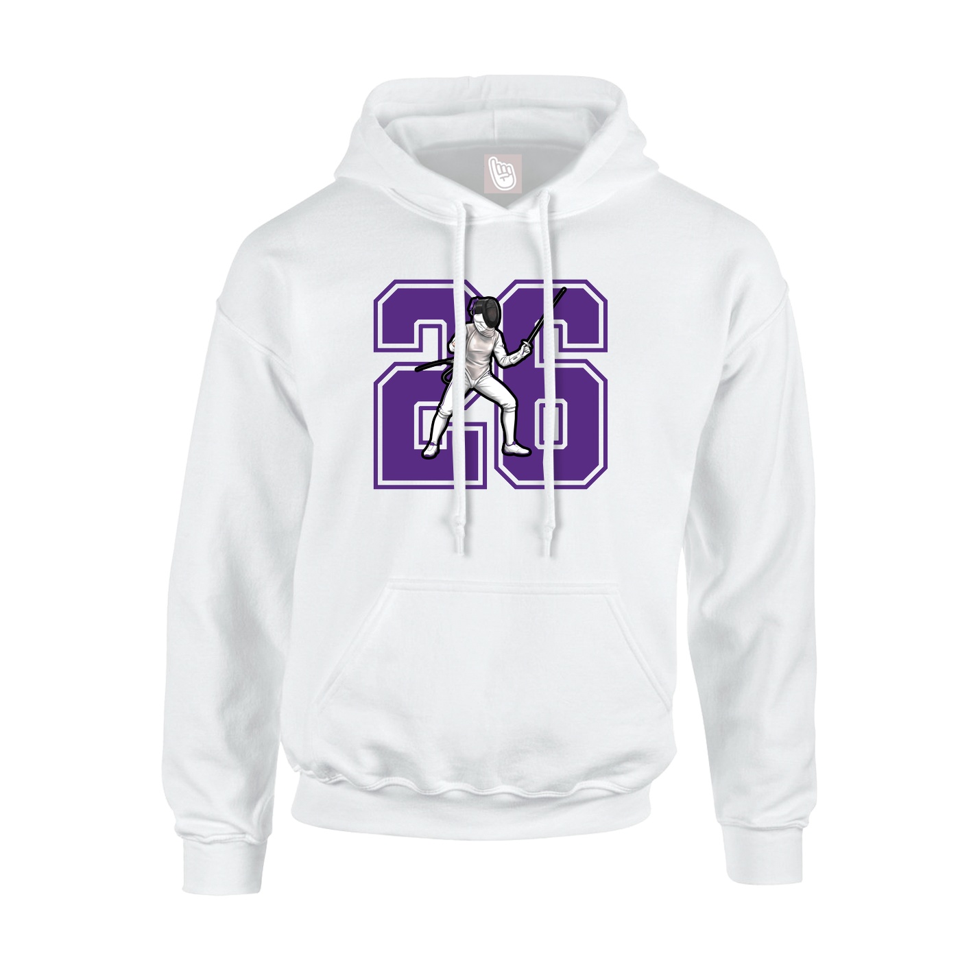 Youth Hoodie — Number in White