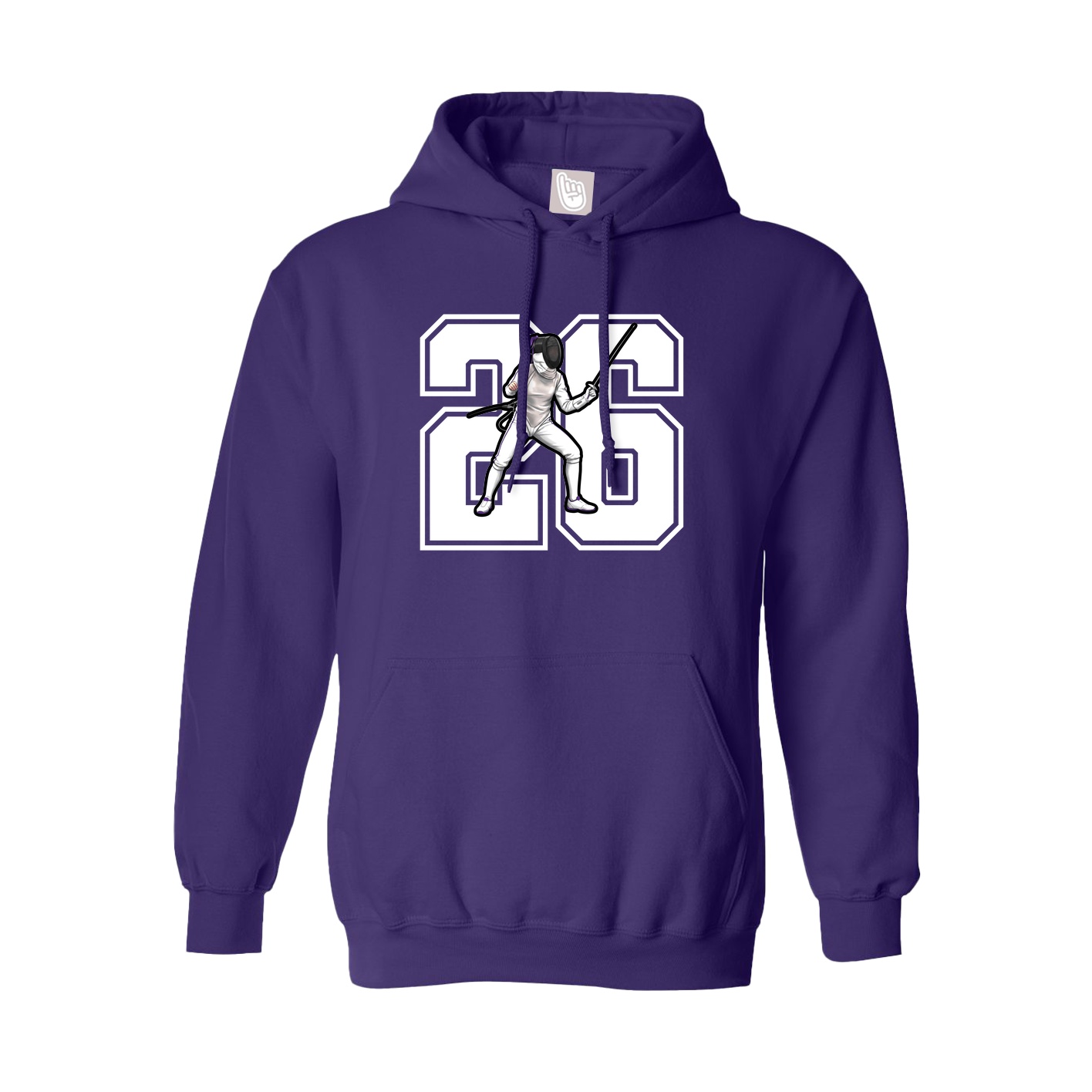 Youth Hoodie — Number in Purple