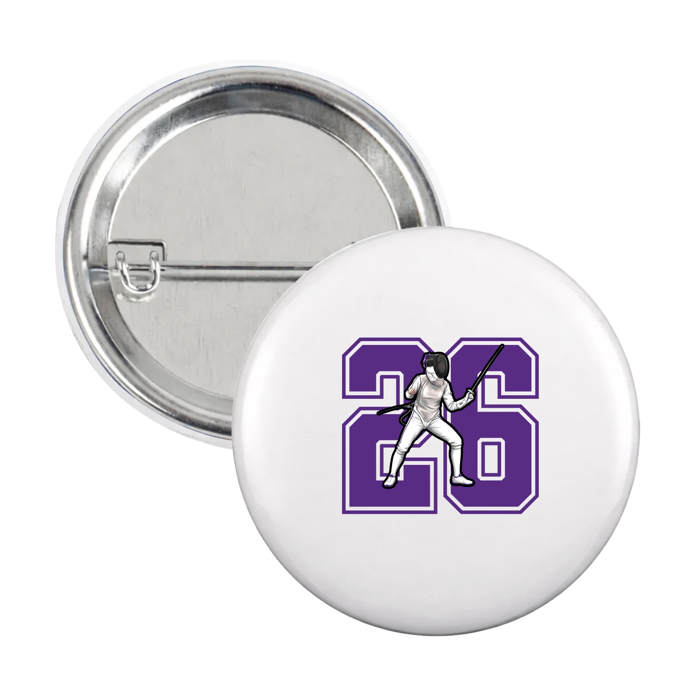 Game Day Button — Number in White