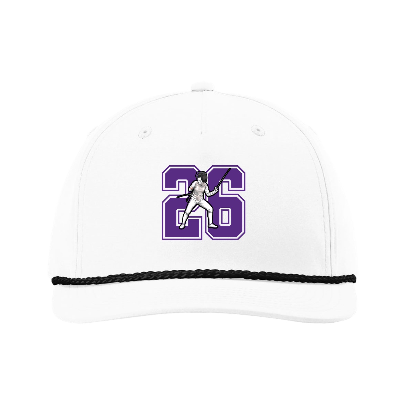 Five-Panel Classic Rope Cap — Number in White