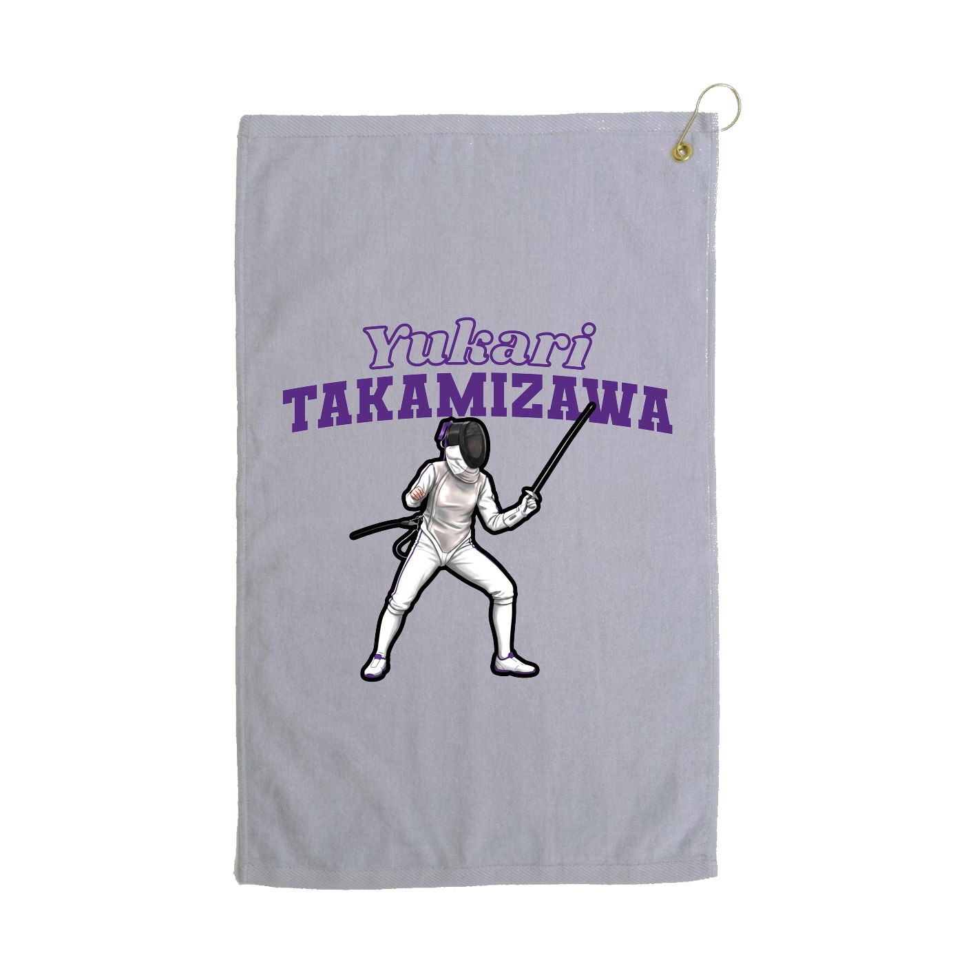 Golf Towel — Name Arch in Grey