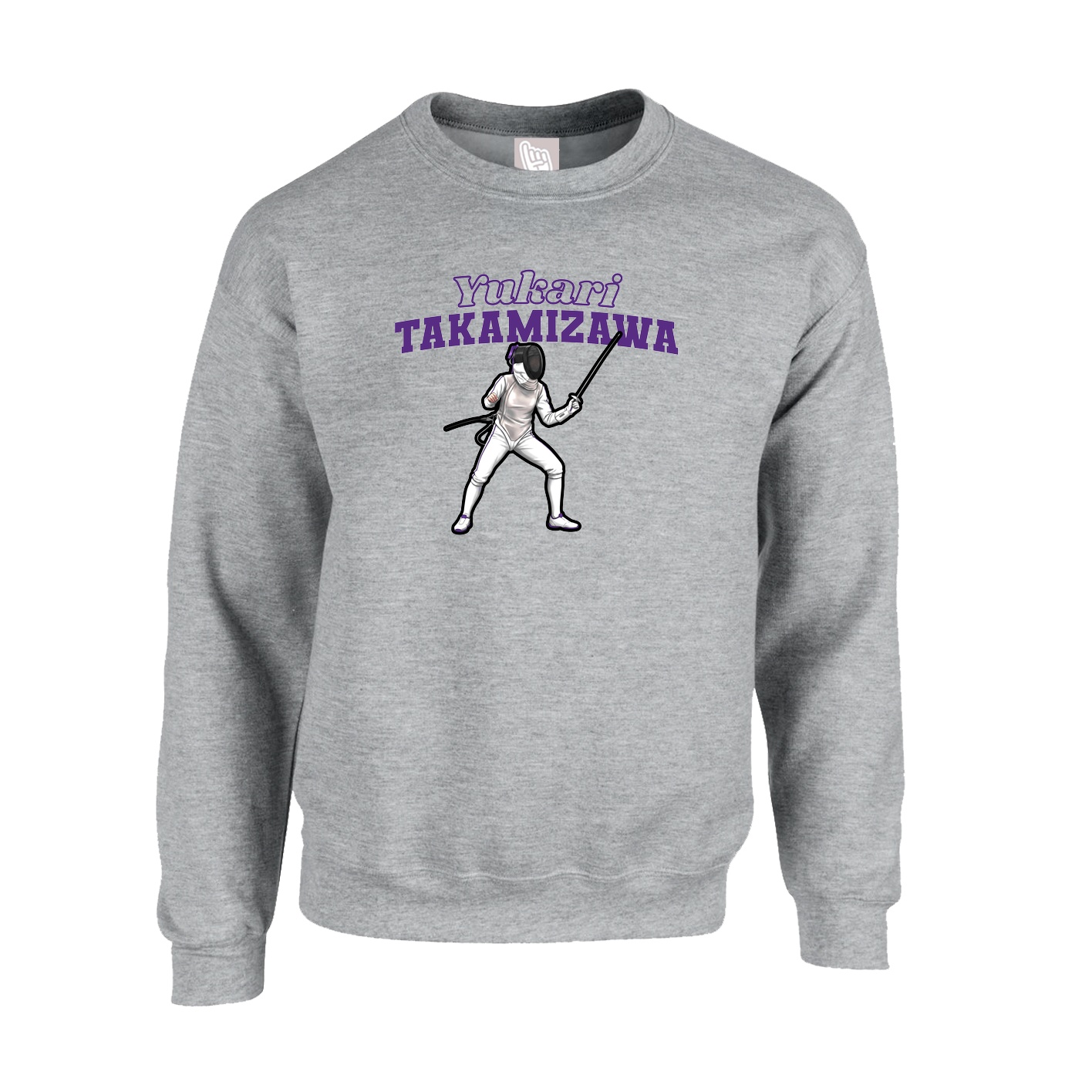 Fleece Crew — Name Arch in Grey