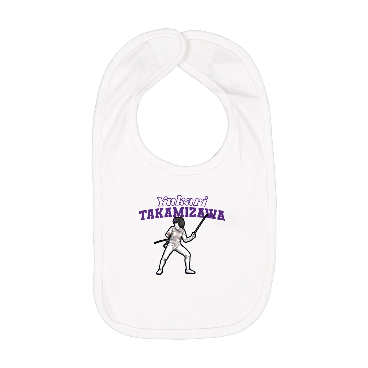 Infant Bib — Name Arch in White