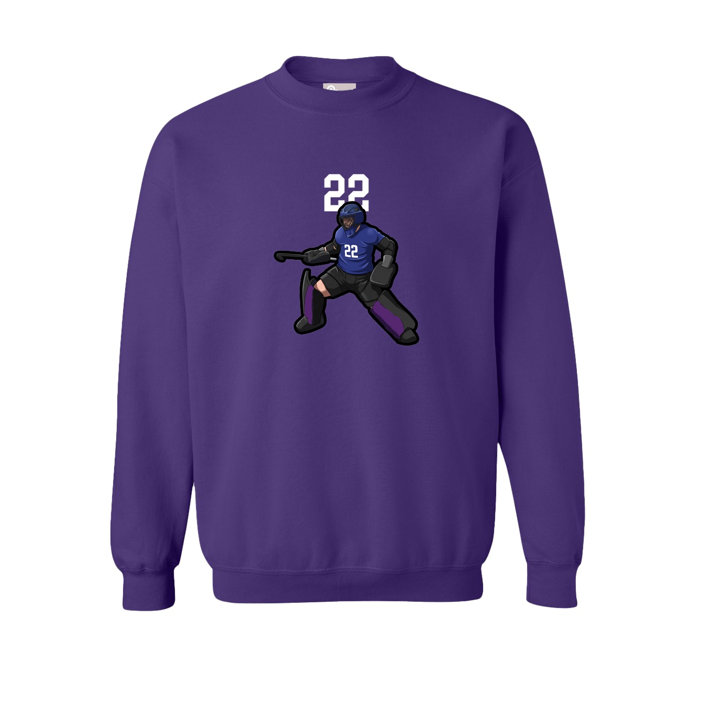 Fleece Crew — Number Top in Purple