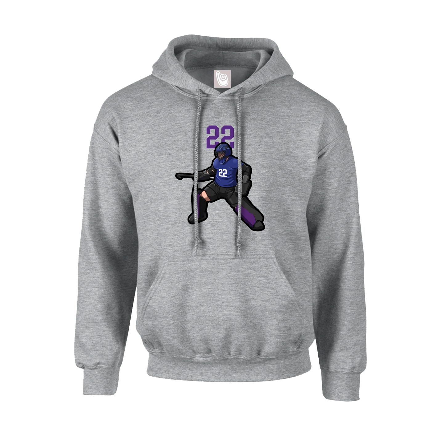 Youth Hoodie — Number Top in Grey