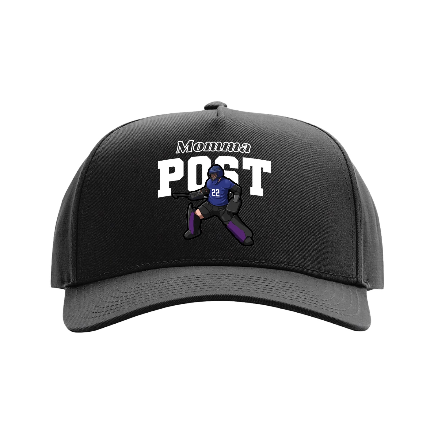 Full Fabric Five-Panel Champ Cap — Mothers Day Block in Black