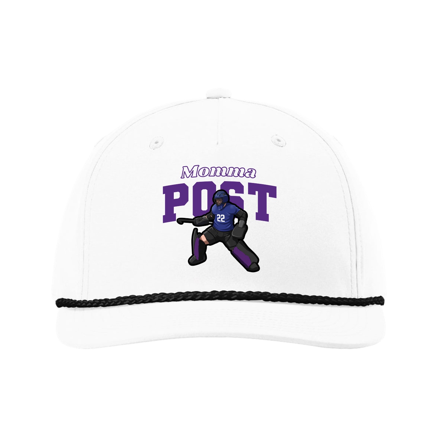 Five-Panel Classic Rope Cap — Mothers Day Block in White