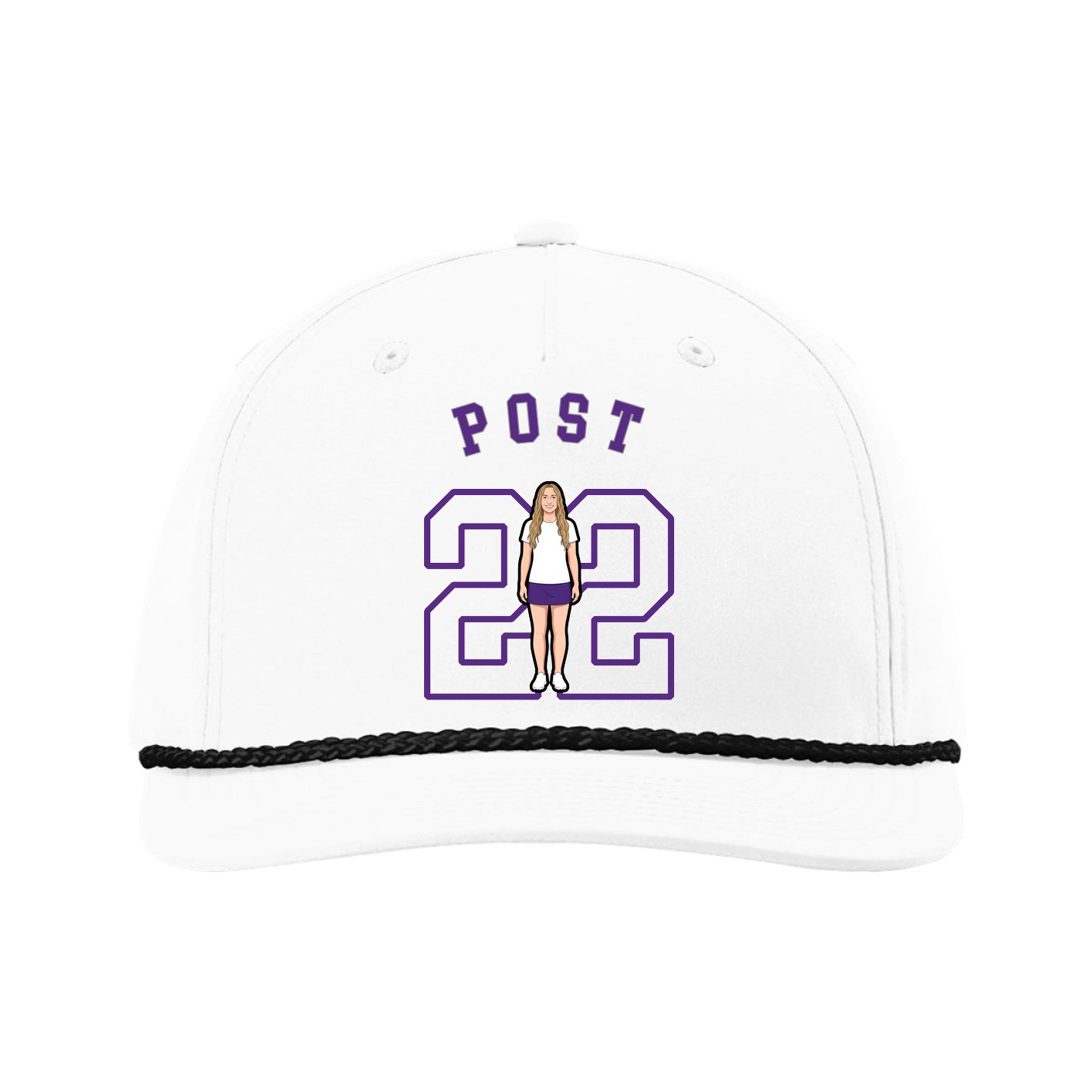 Five-Panel Classic Rope Cap — Shirsey Arch in White