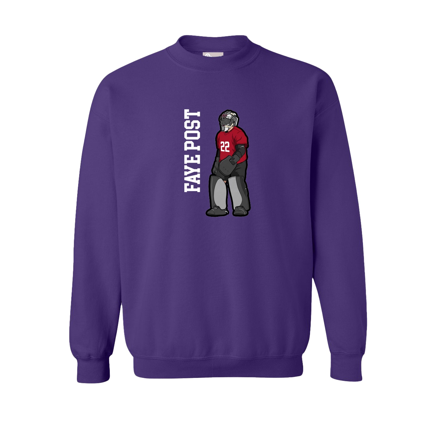 Fleece Crew — Name Vertical in Purple