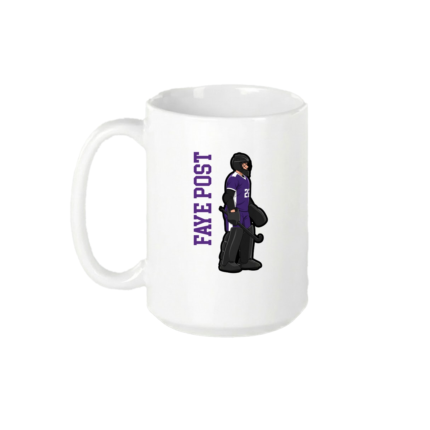15oz Coffee Mug — Name Vertical in White
