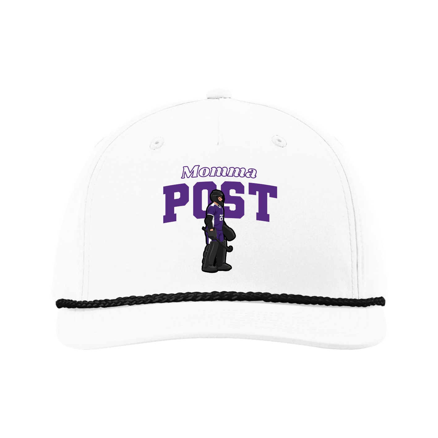 Five-Panel Classic Rope Cap — Mothers Day Block in White
