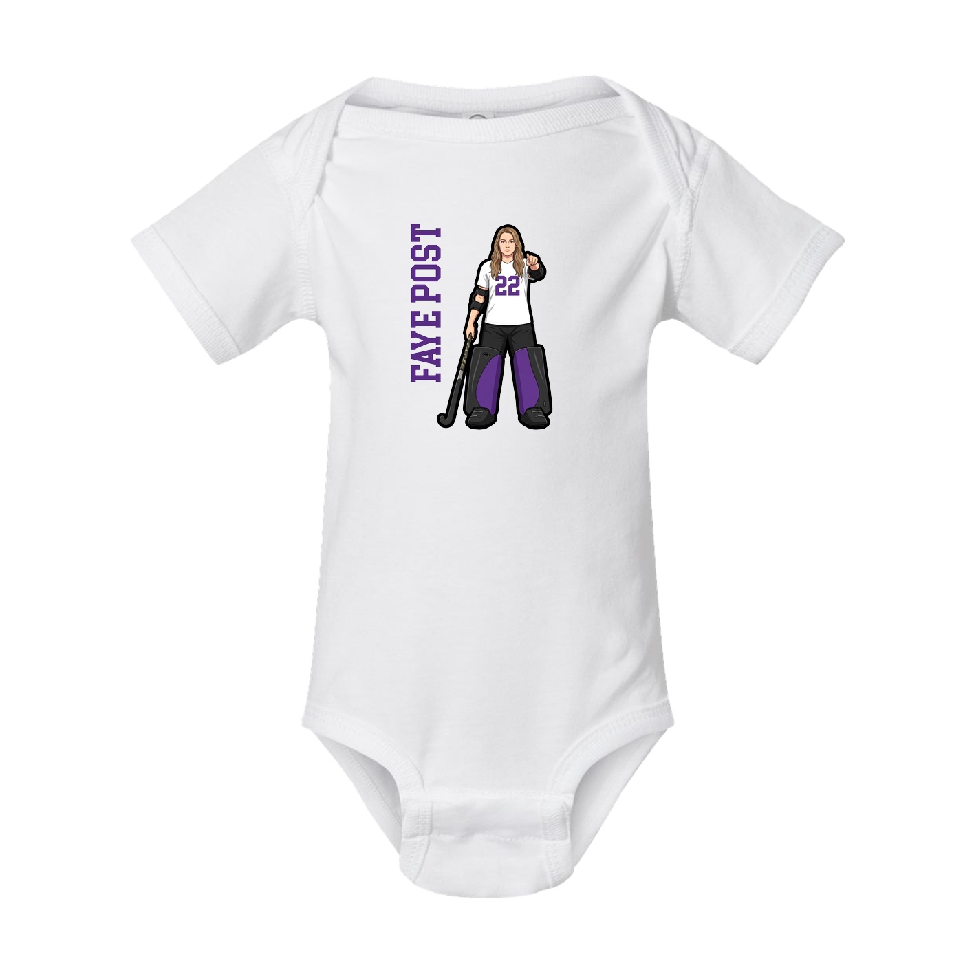 Baby Onesie — Name Vertical in White
