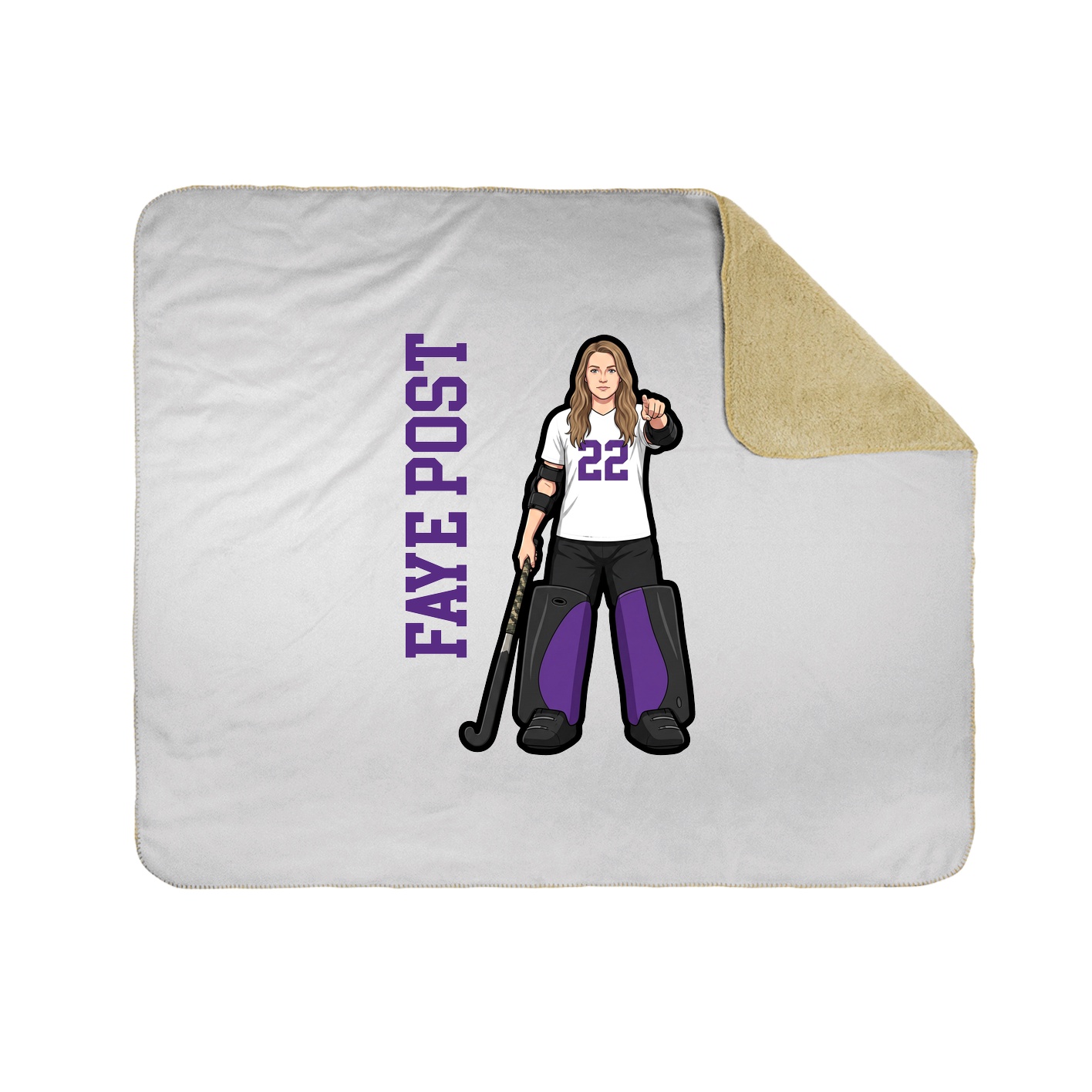 Throw Blanket — Name Vertical in White