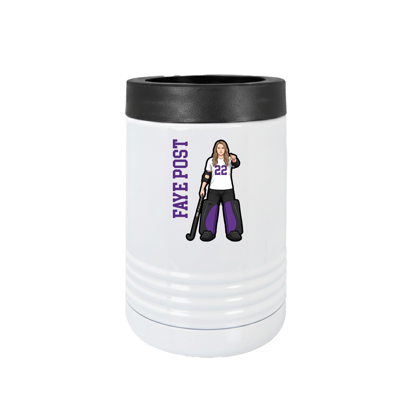 Beverage Holder — Name Vertical in White