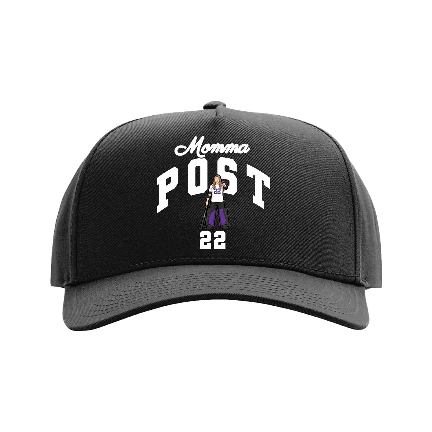 Full Fabric Five-Panel Champ Cap — Mothers Day Arch in Black