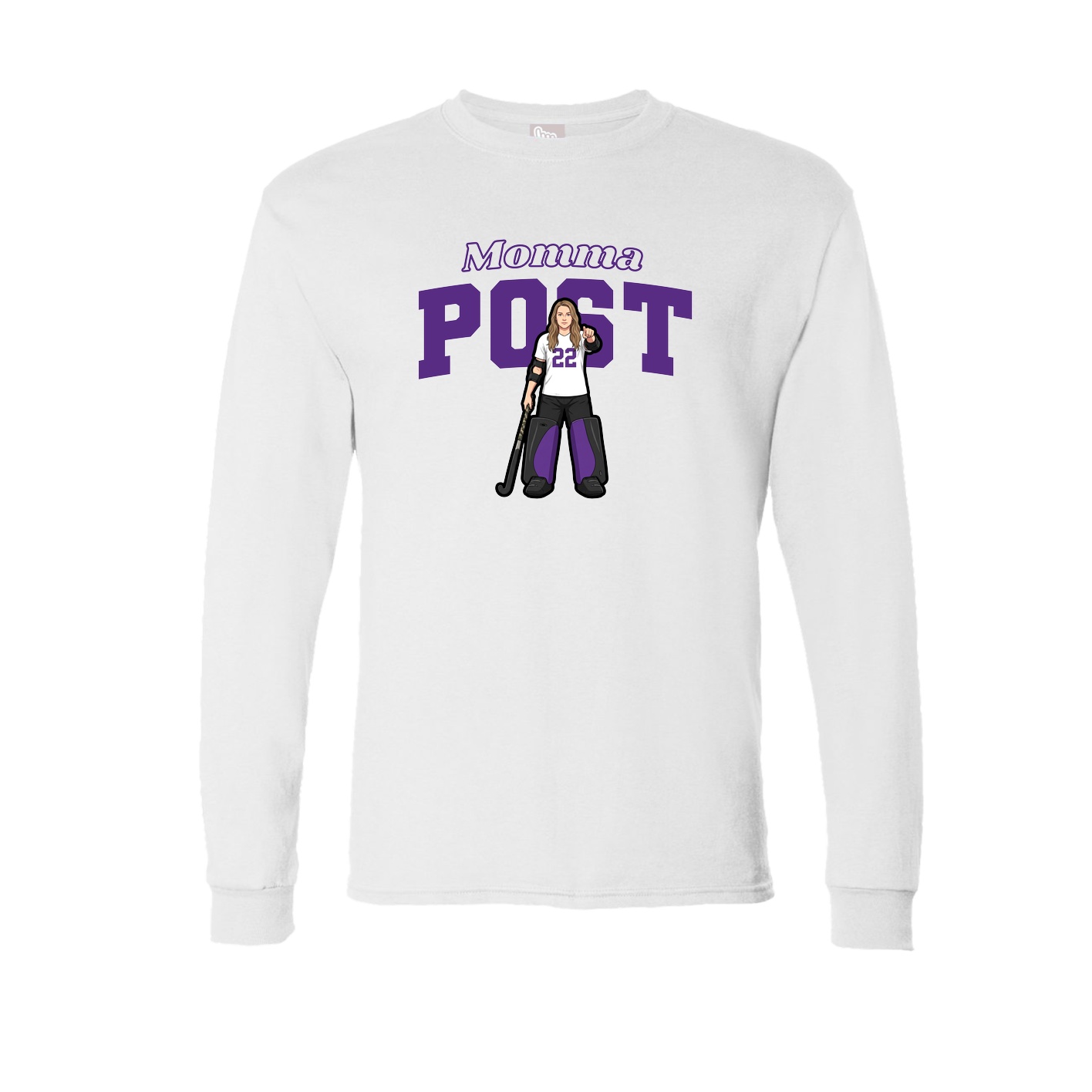 Long Sleeve Tee — Mothers Day Block in White