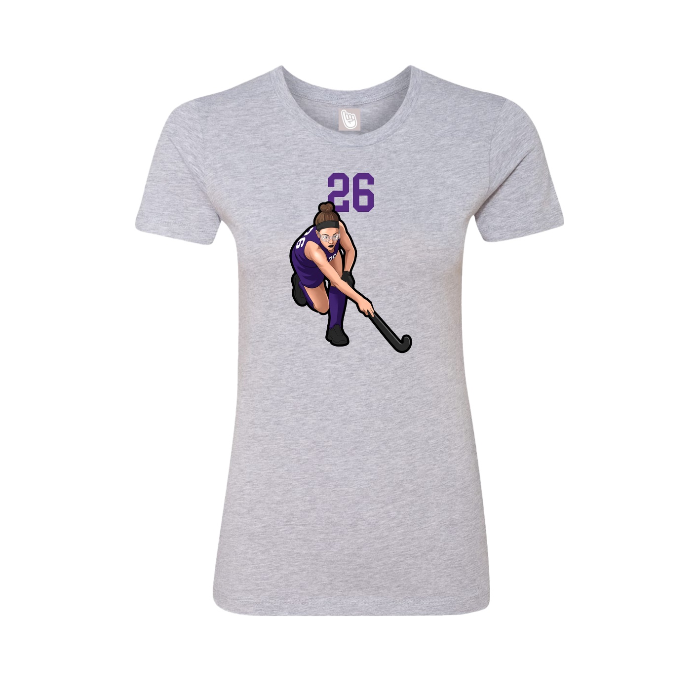 Fitted Women's Tee — Number Top in Grey
