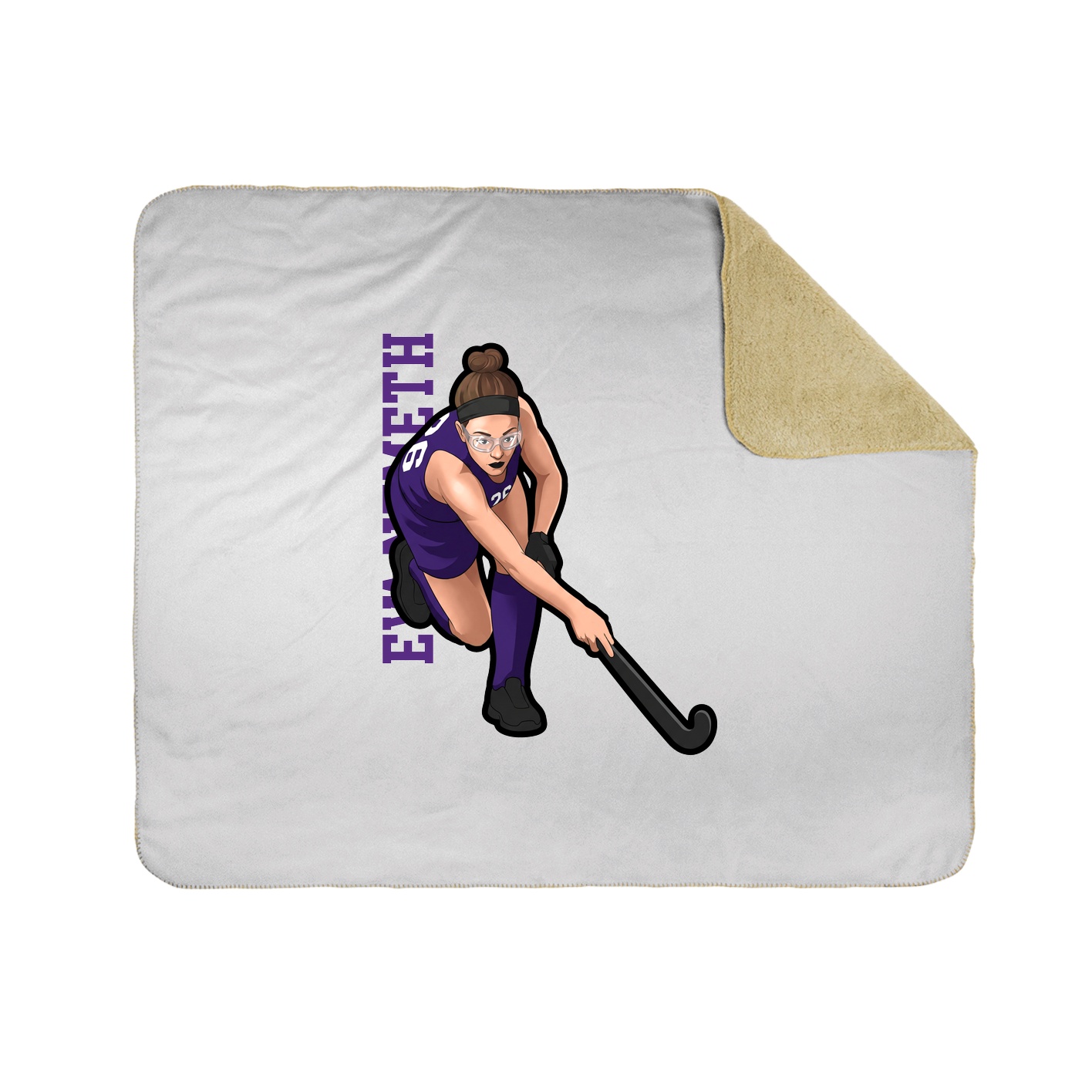 Throw Blanket — Name Vertical in White