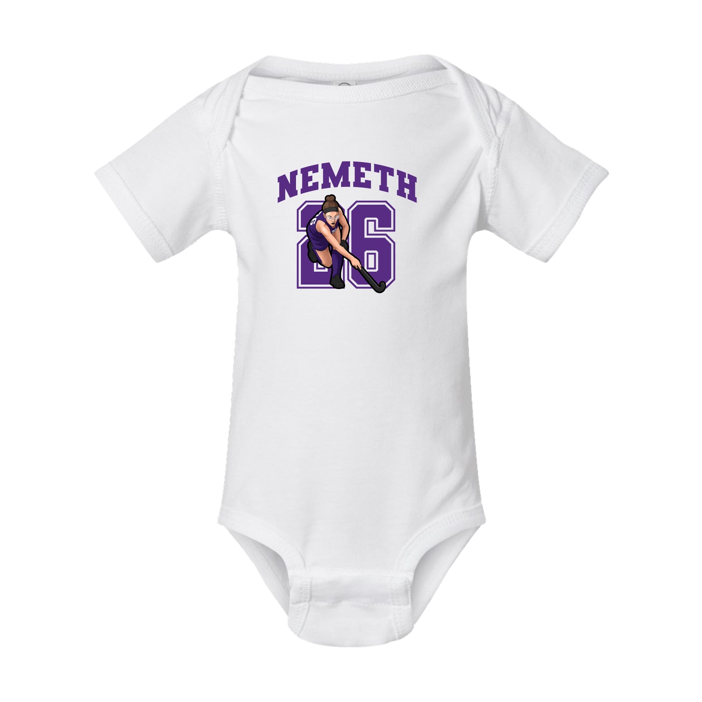 Baby Onesie — Number in White
