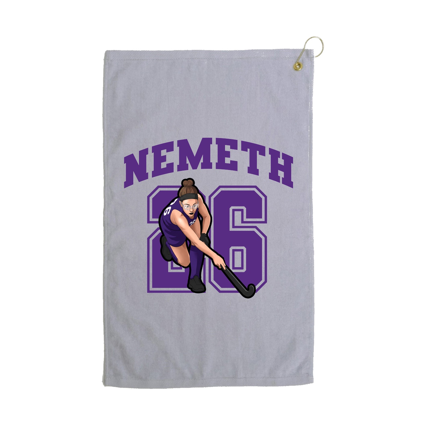 Golf Towel — Number in Grey