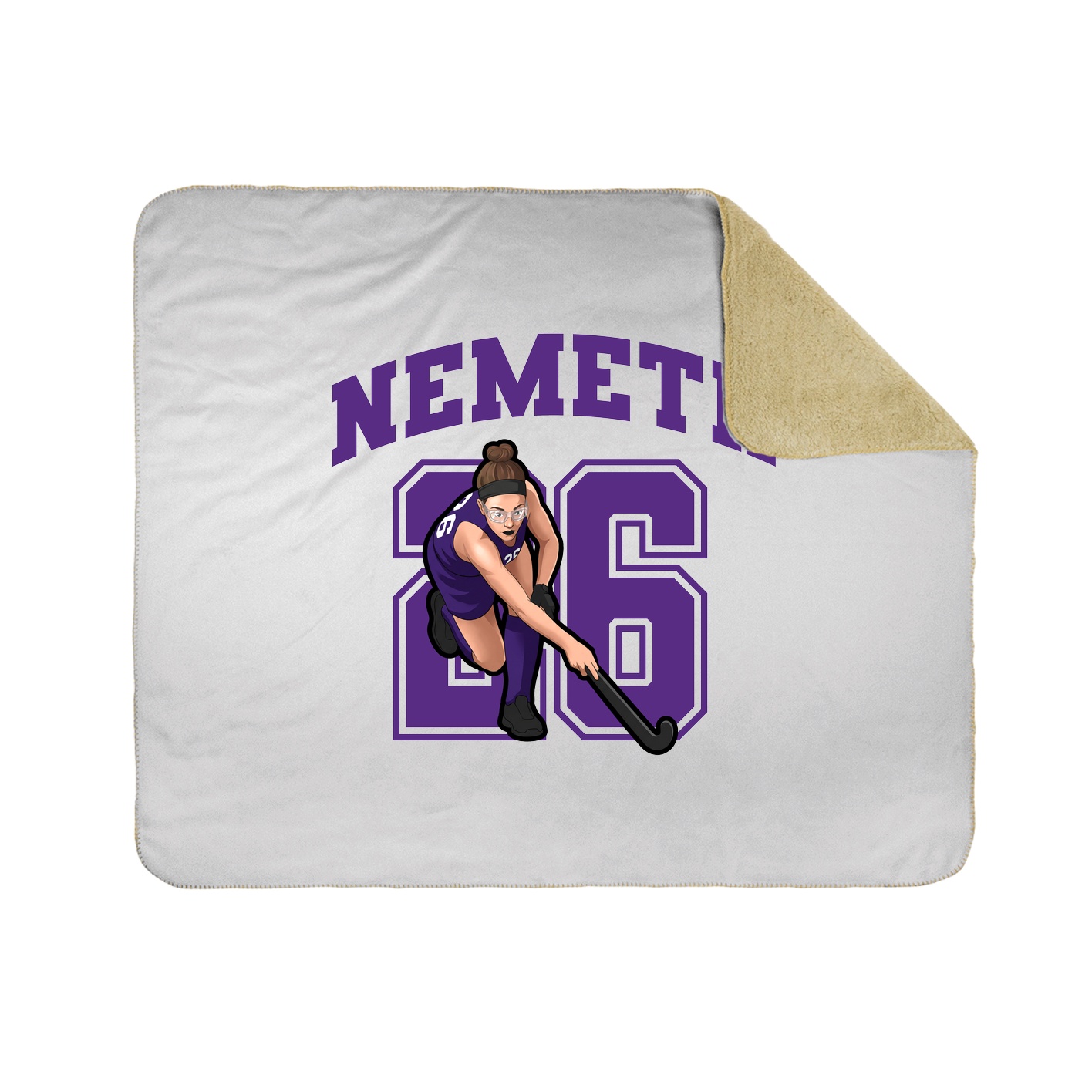 Throw Blanket — Number in White