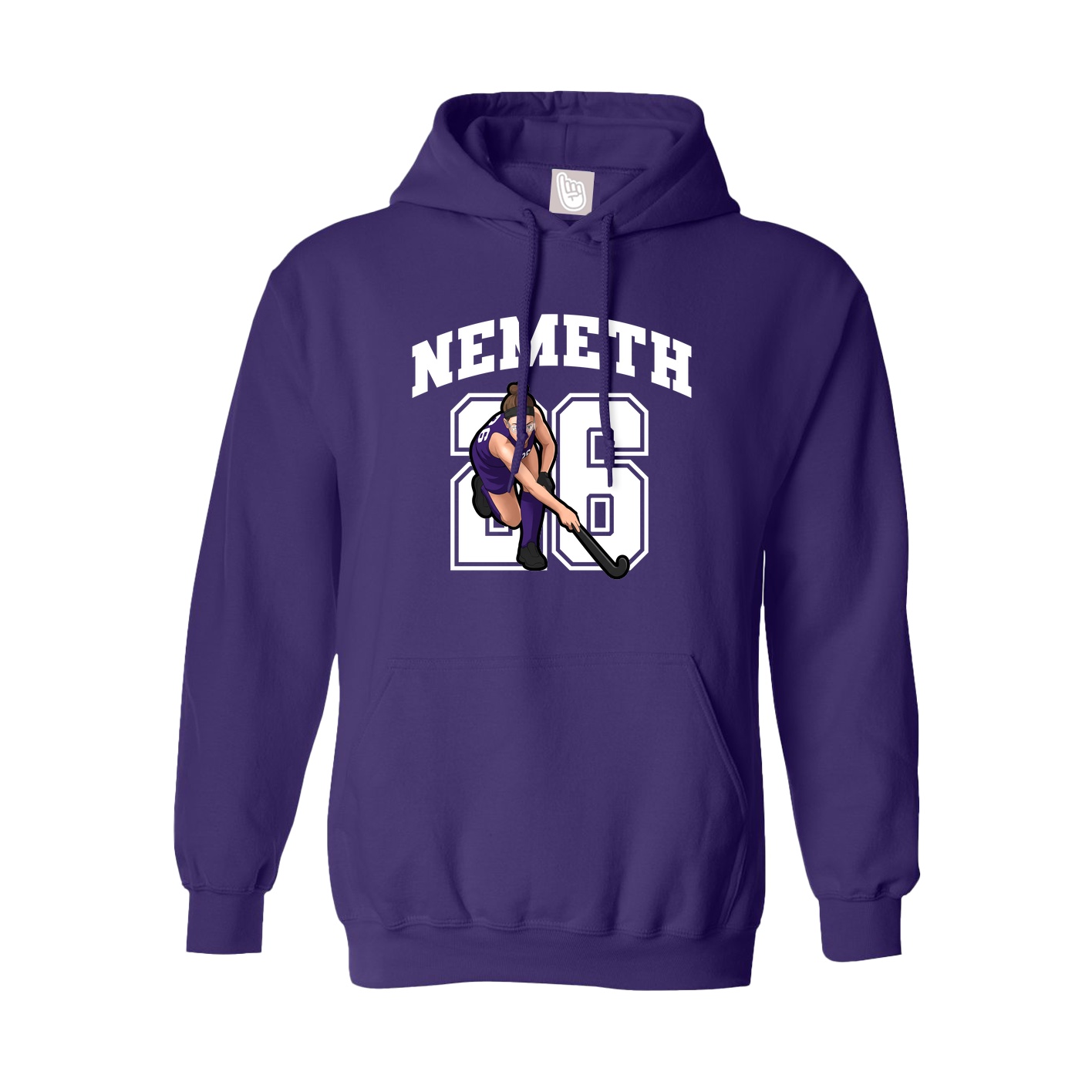 Youth Hoodie — Number in Purple