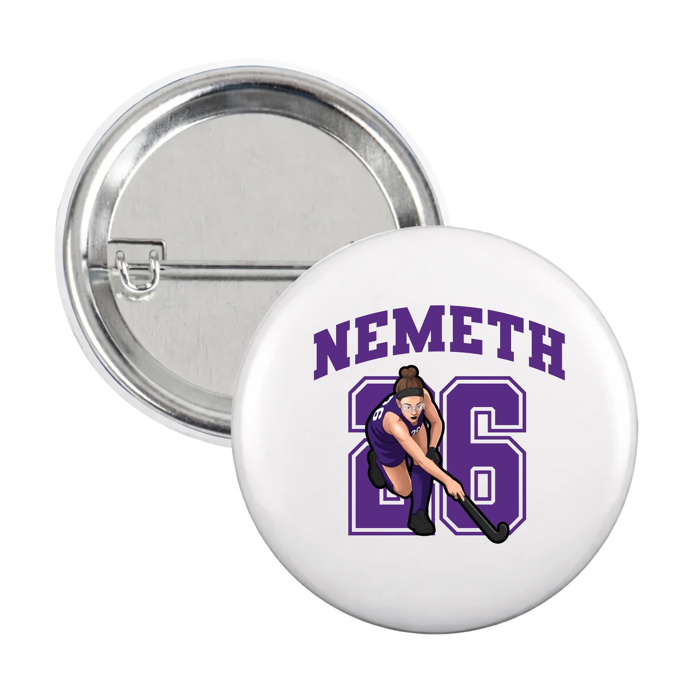 Game Day Button — Number in White