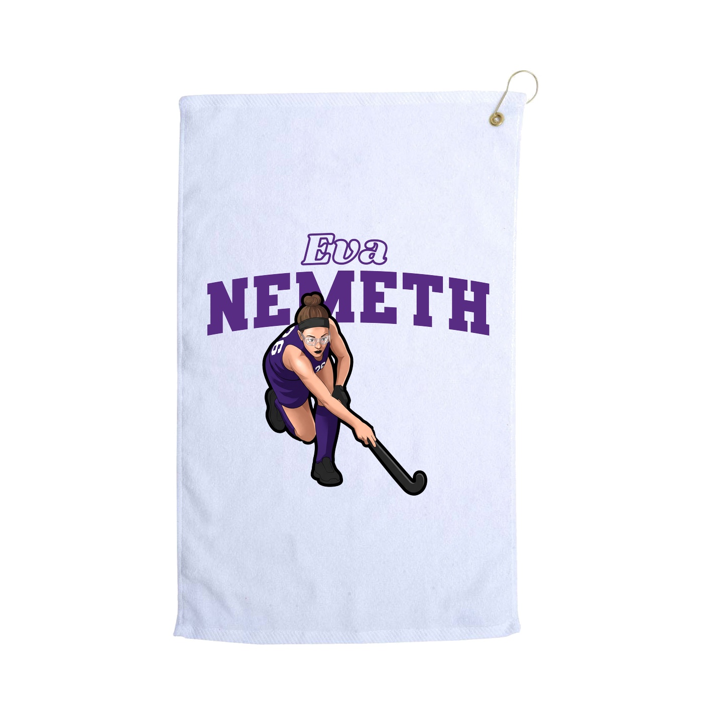 Golf Towel — Name Arch in White
