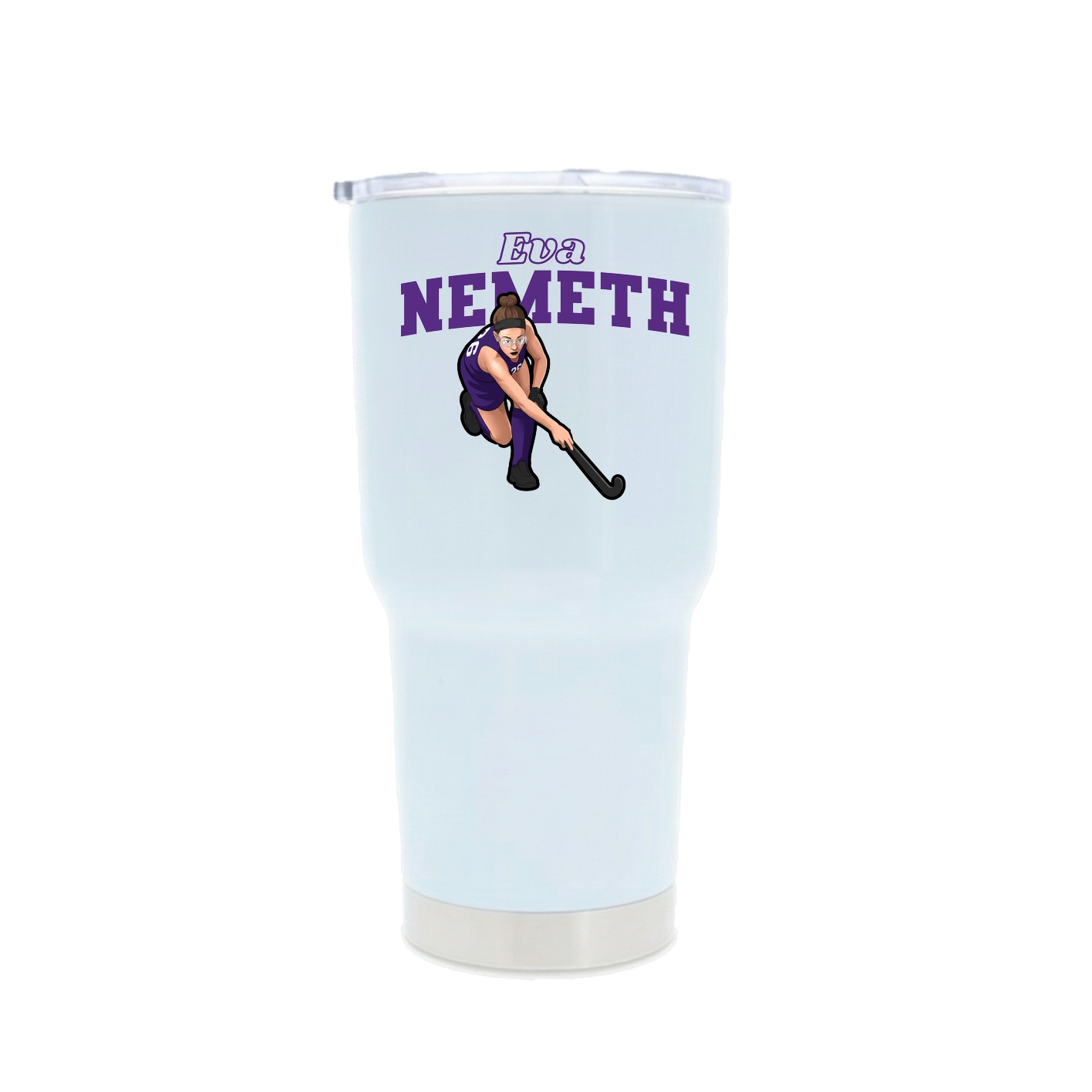 30oz Stainless Steel Tumbler — Name Arch in White