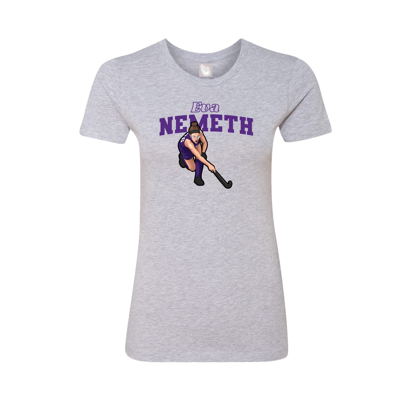 Fitted Women's Tee — Name Arch in Grey