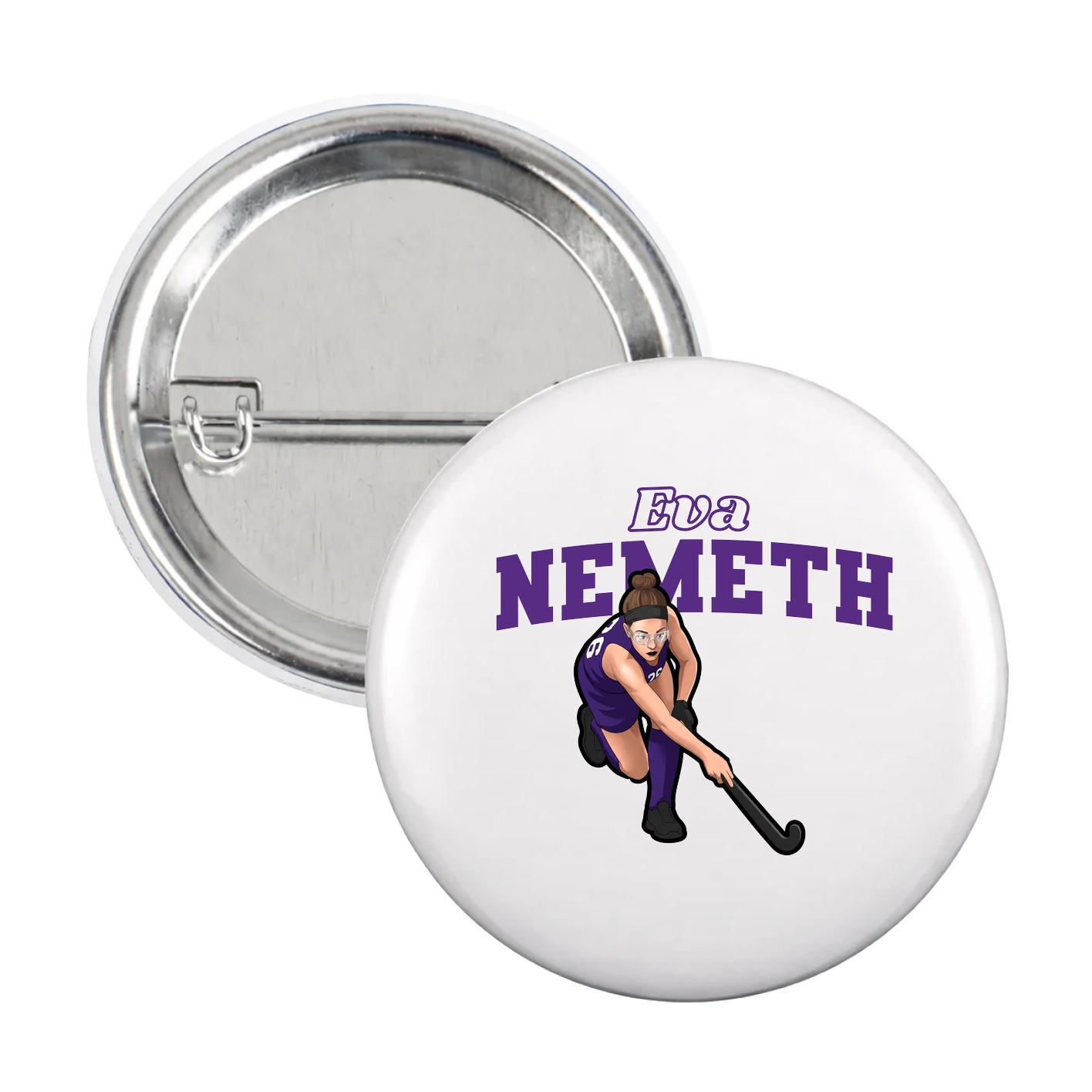 Game Day Button — Name Arch in White