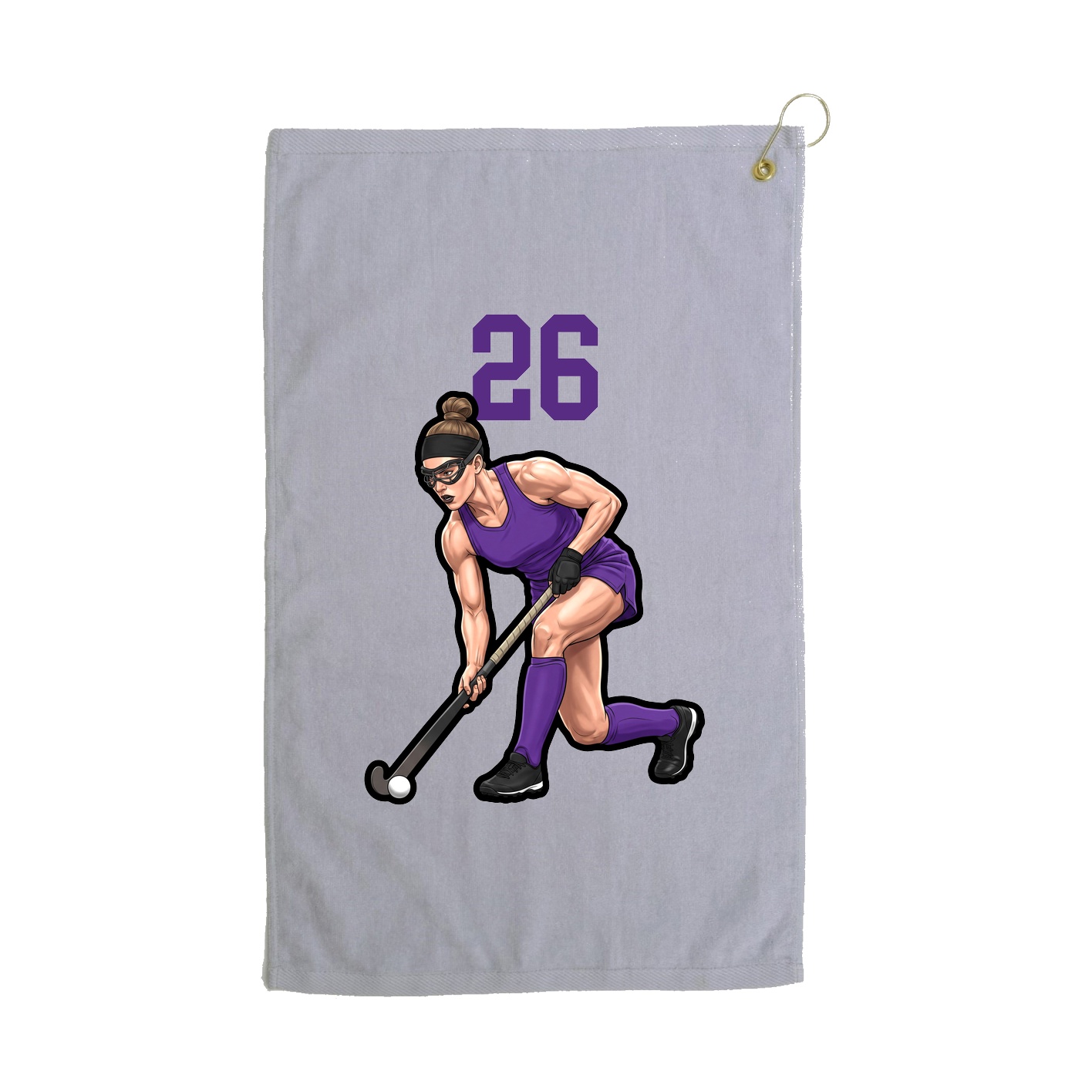 Golf Towel — Number Top in Grey