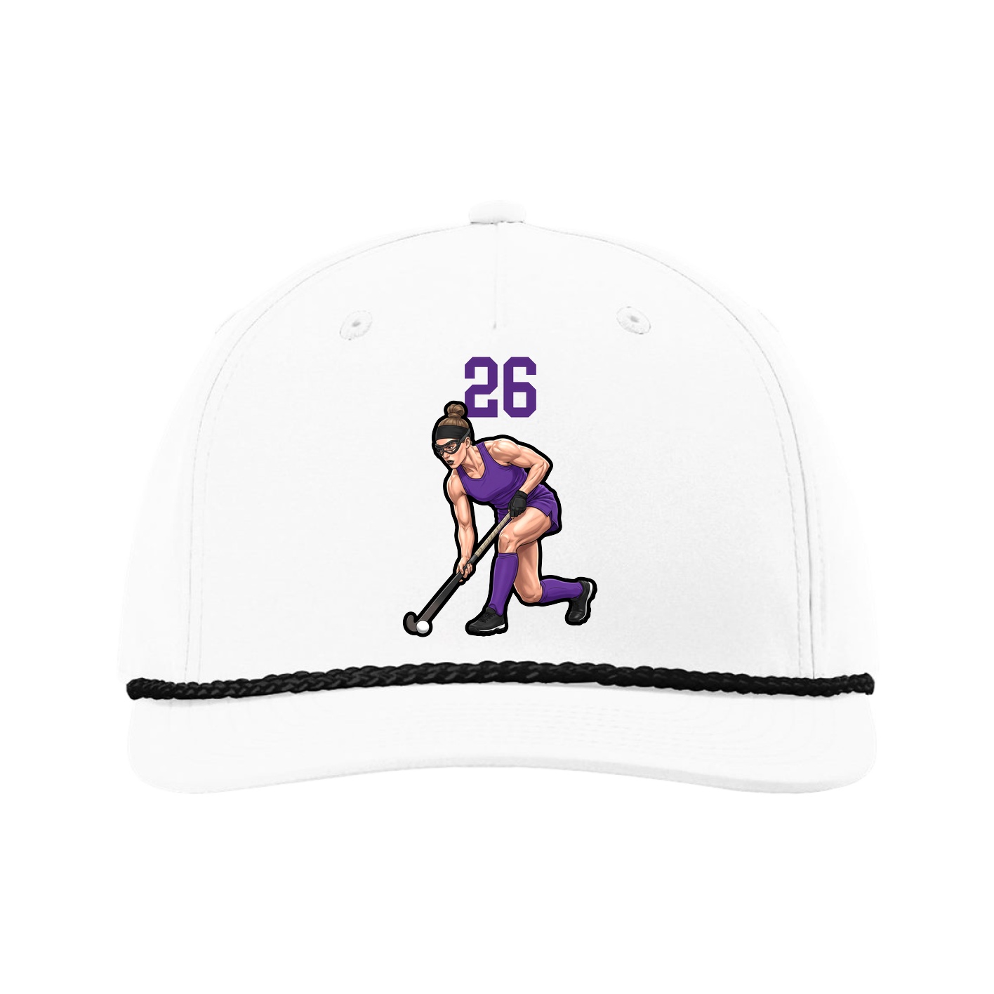 Five-Panel Classic Rope Cap — Number Top in White