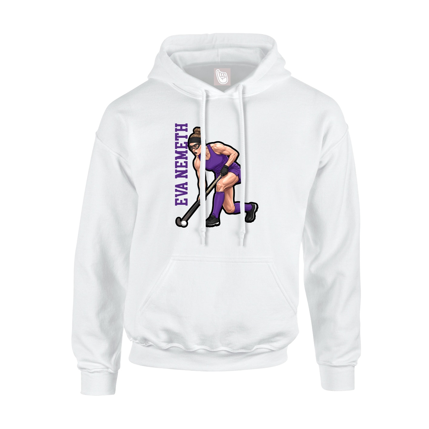 Hoodie — Name Vertical in White