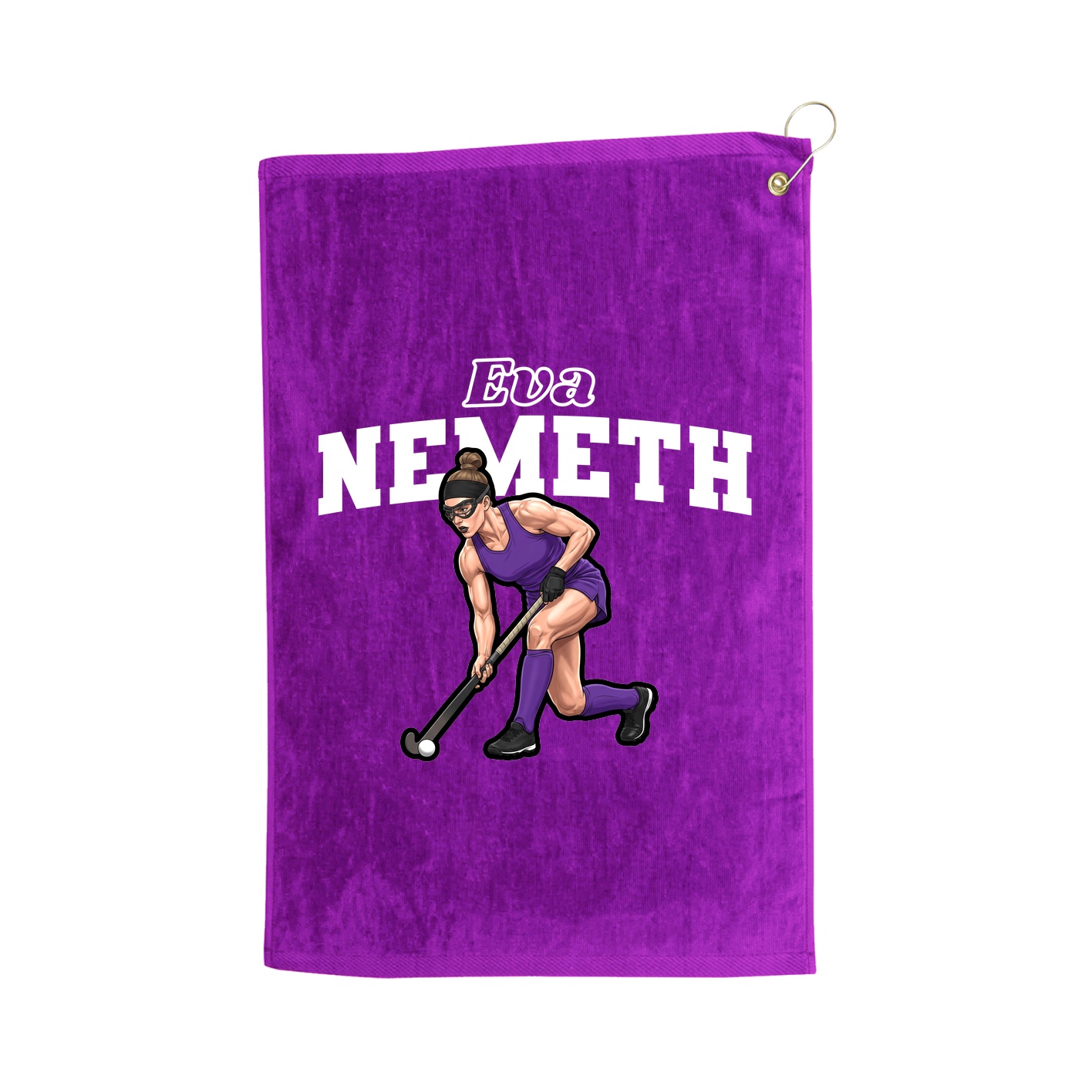 Golf Towel — Name Arch in Purple