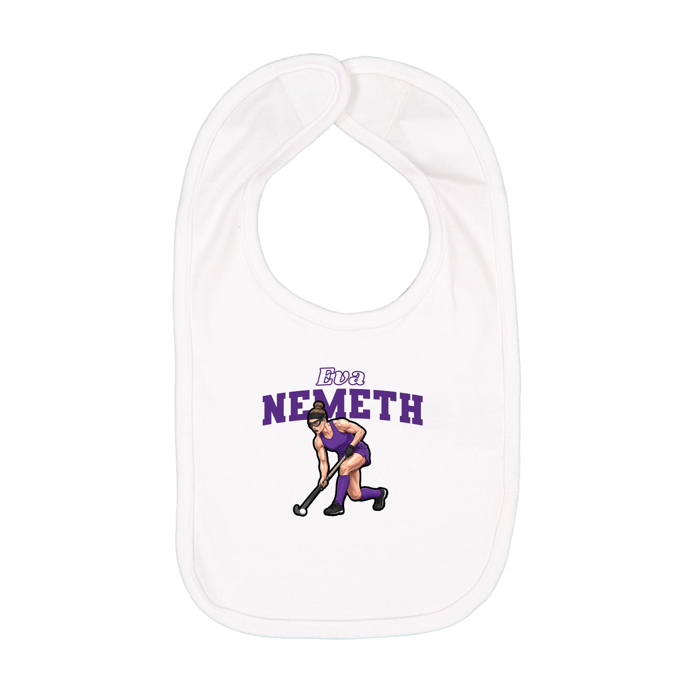 Infant Bib — Name Arch in White