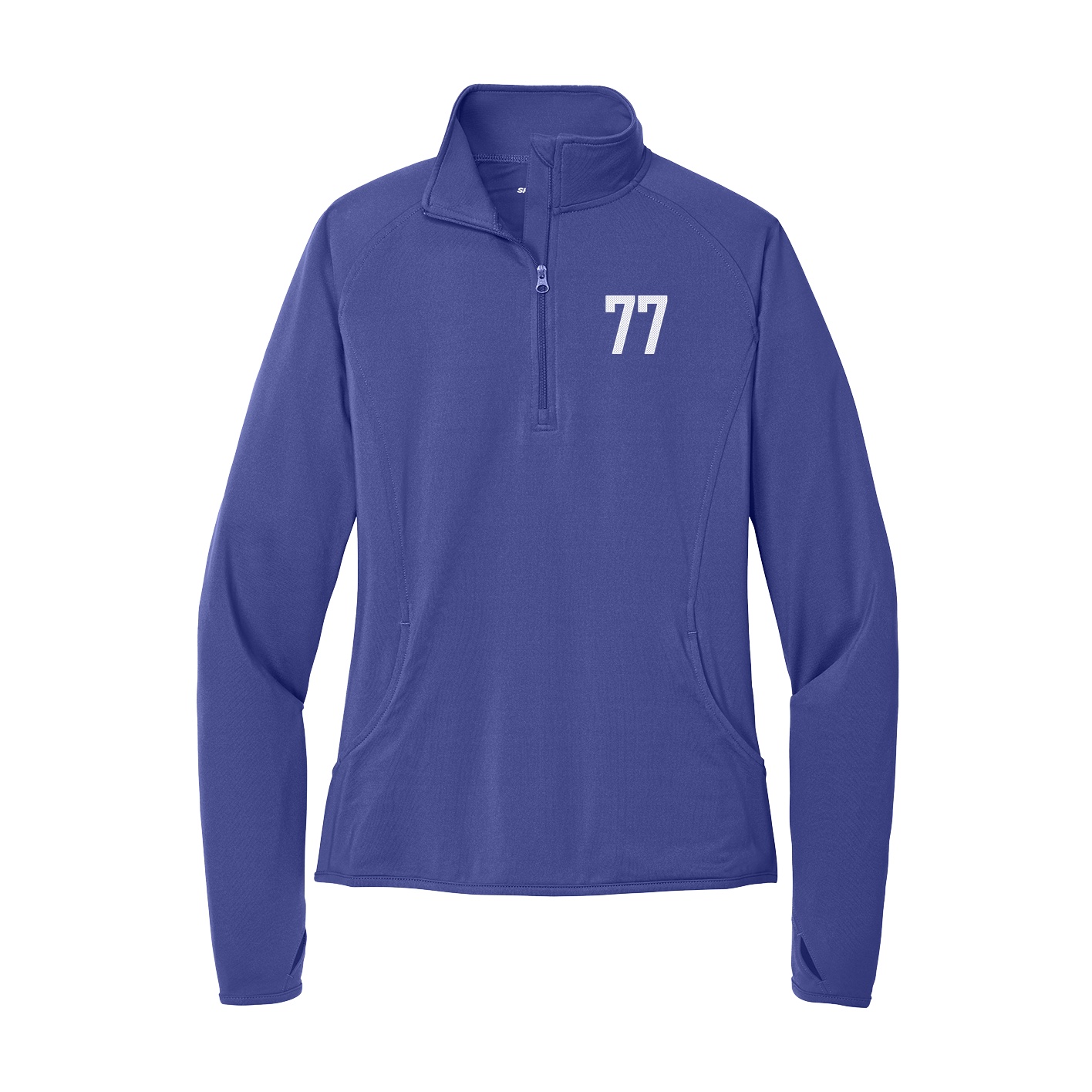 Women's Q-Zip Pullover — Front Shirsy in Purple
